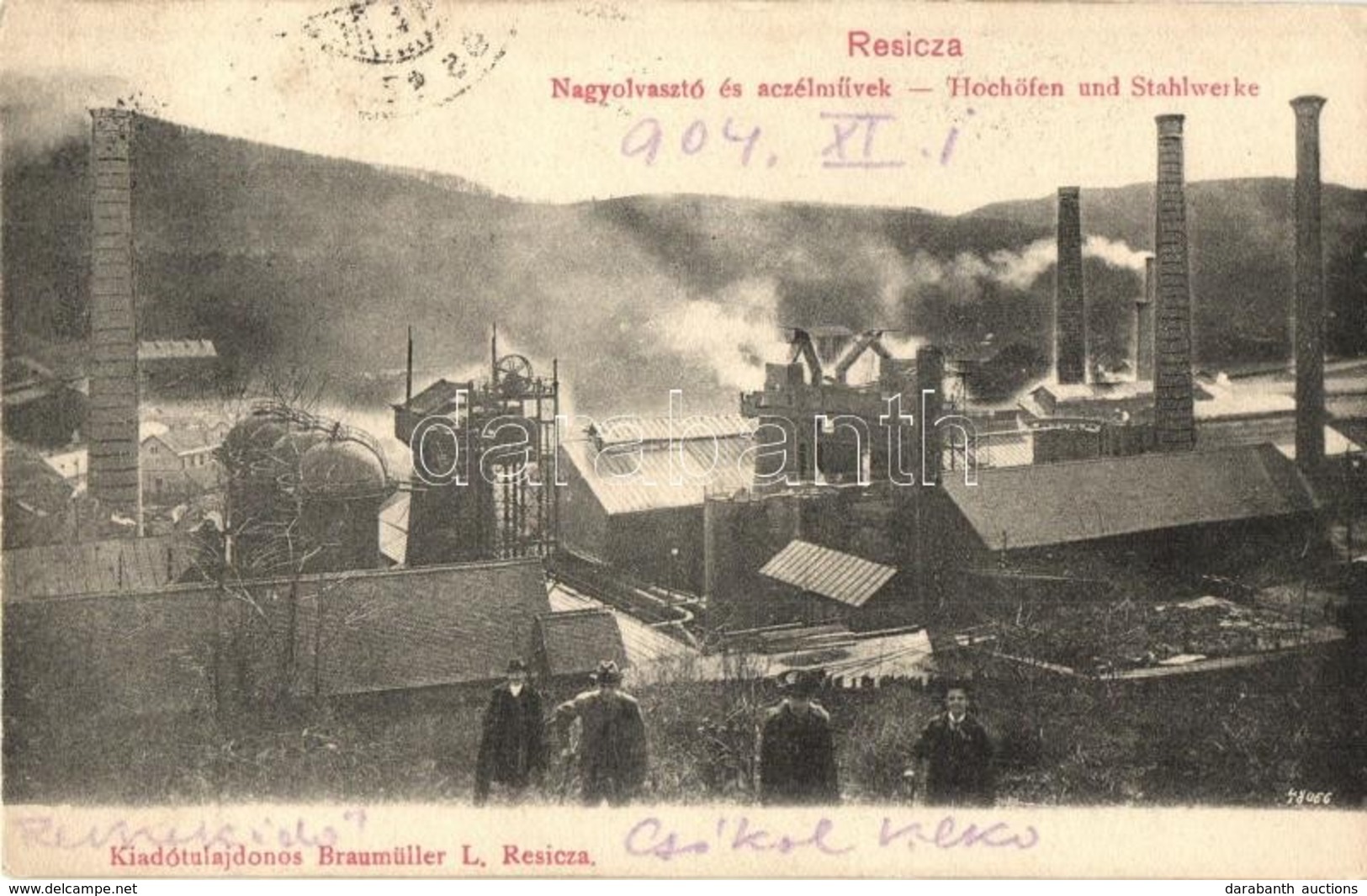 T2 1904 Resicabánya, Resita; Hochöfen Und Stahlwerke / Nagyolvasztó és Acélművek. Kiadja Braumüller L. / Steel Works, Bl - Non Classés