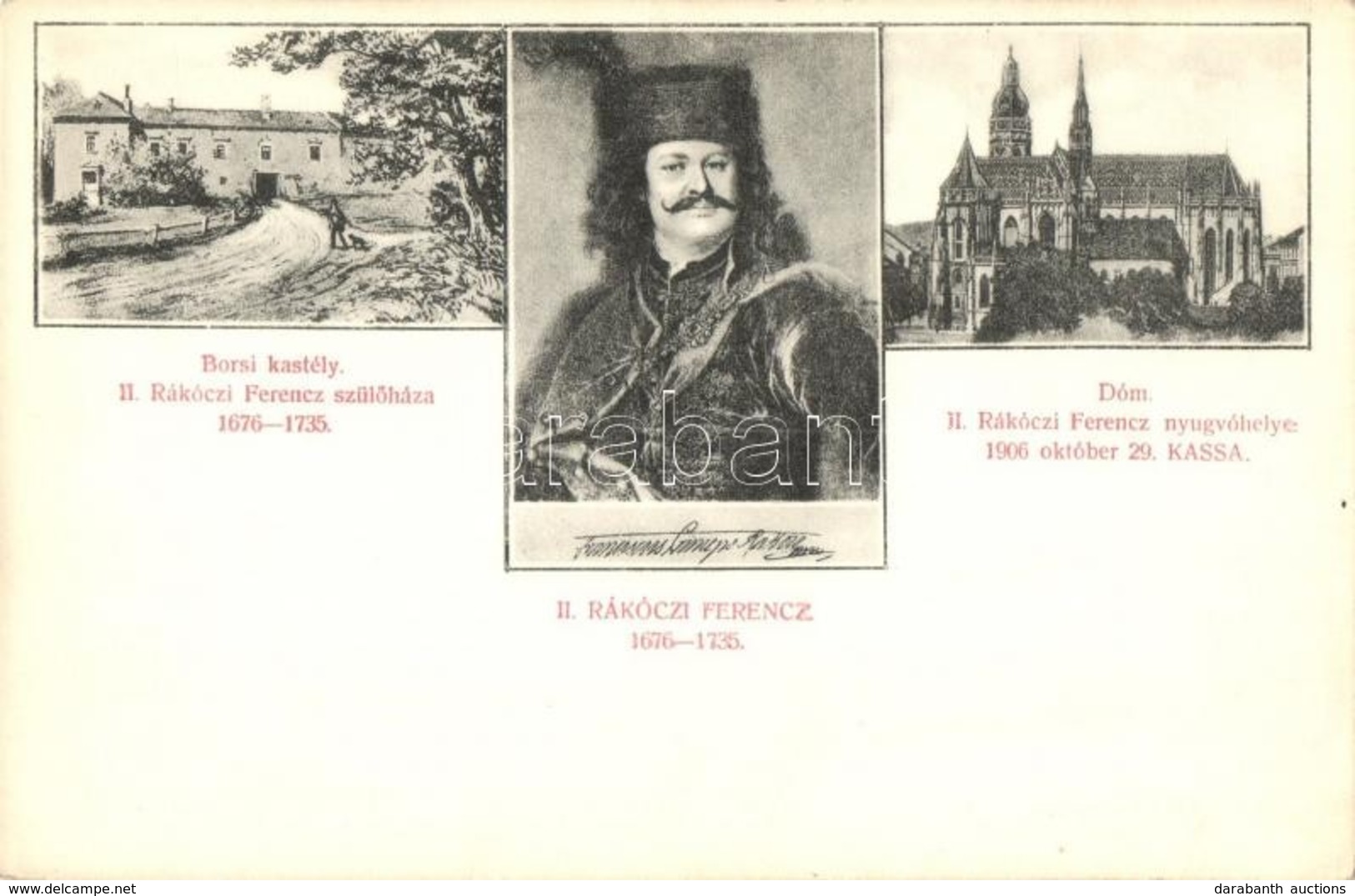 ** T2 Borsi, Borsa; II. Rákóczi Ferenc Szülőháza és Kastélya, Kassai Dóm. Radó Béláné Kiadása / Birth House And Castle O - Non Classificati