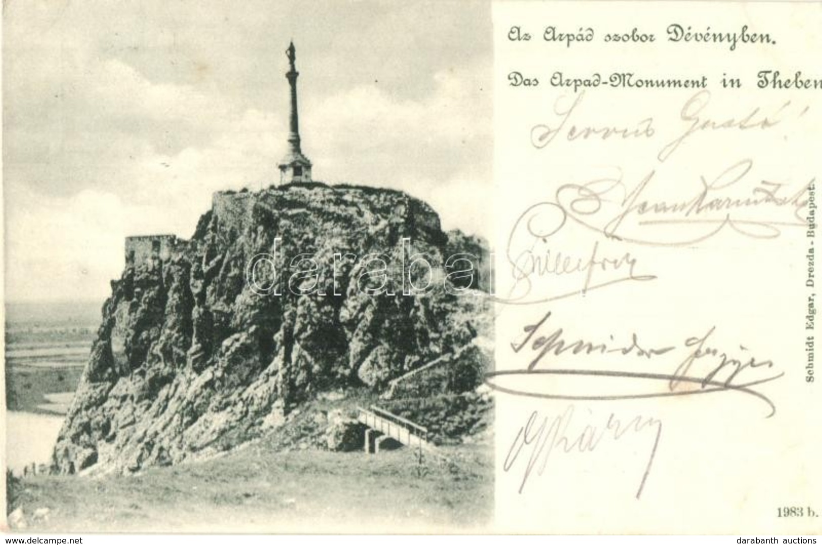 T2 1899 Dévény, Theben, Devín (Pozsony, Bratislava); Árpád Szobor / Monument - Unclassified