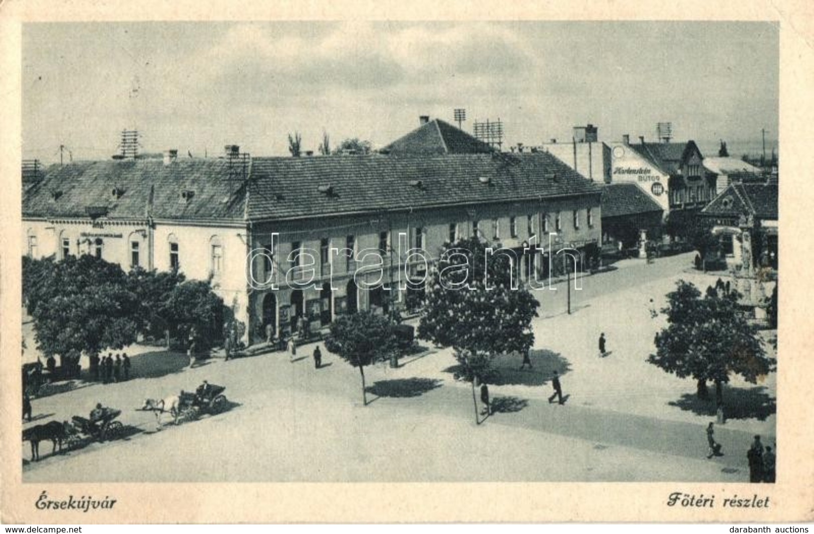 T2/T3 Érsekújvár, Nové Zámky; Fő Tér, üzletek, Hartenstein Bútor áruháza / Main Square, Shops, Furniture Warehouse (EK) - Ohne Zuordnung