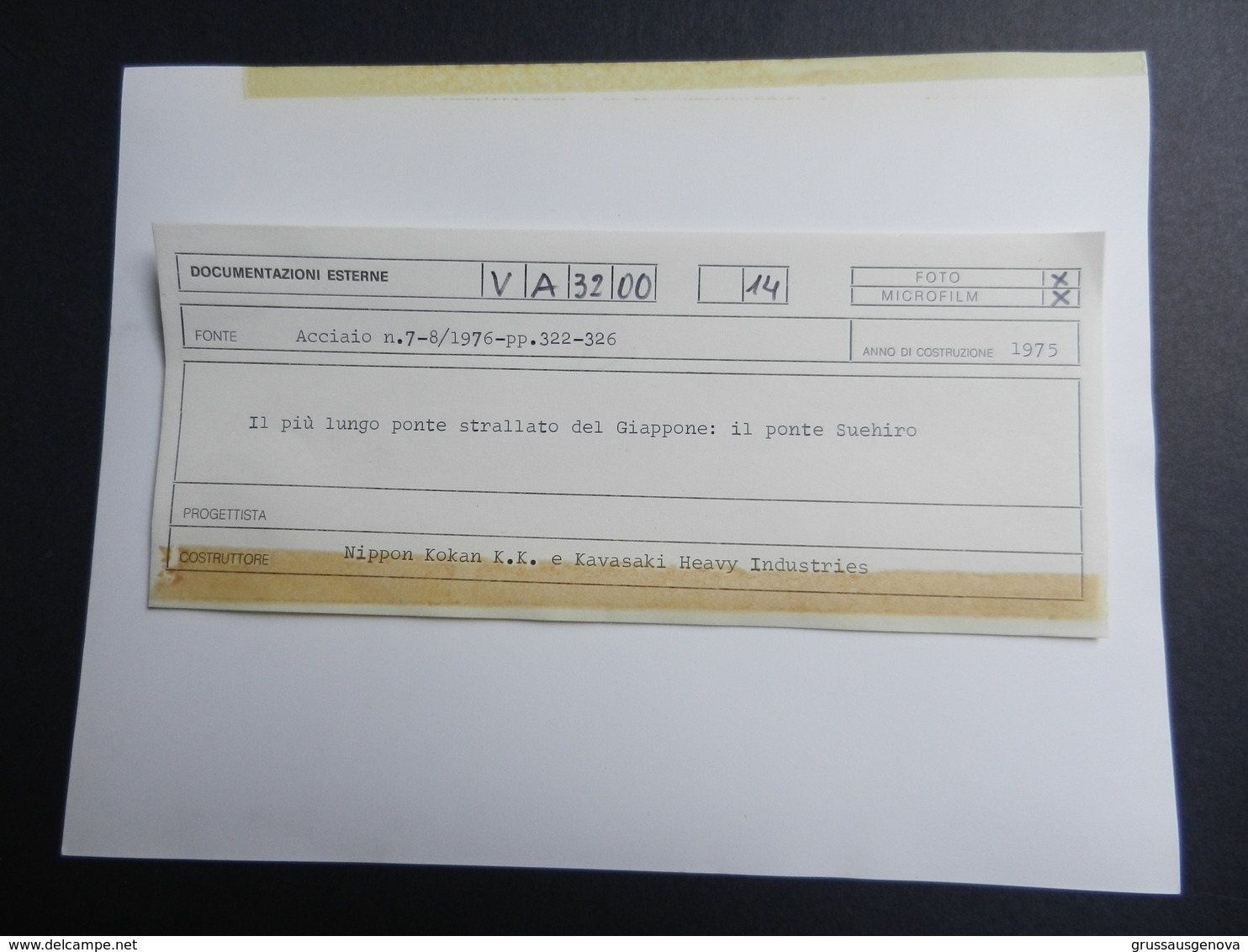 8d)  GIAPPONE JAPAN PONTE SUEHIRO COSTRUZIONE PONTE STRALLATO COSTRUTTORE NIPPON KOKAN KAVASAKI HEAVY INDUSTRIES - Places