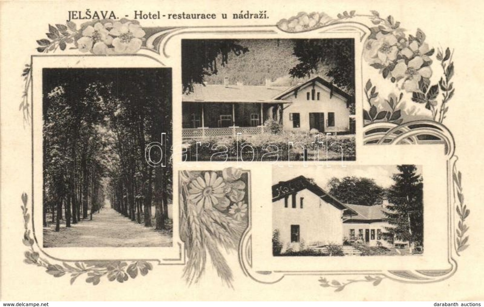 T2/T3 1938 Jolsva, Jelsava; Vasúti Szálloda és Vendéglő / Hotel Restaurace U Nádrazi / Hotel And Restaurant Railway. Art - Unclassified