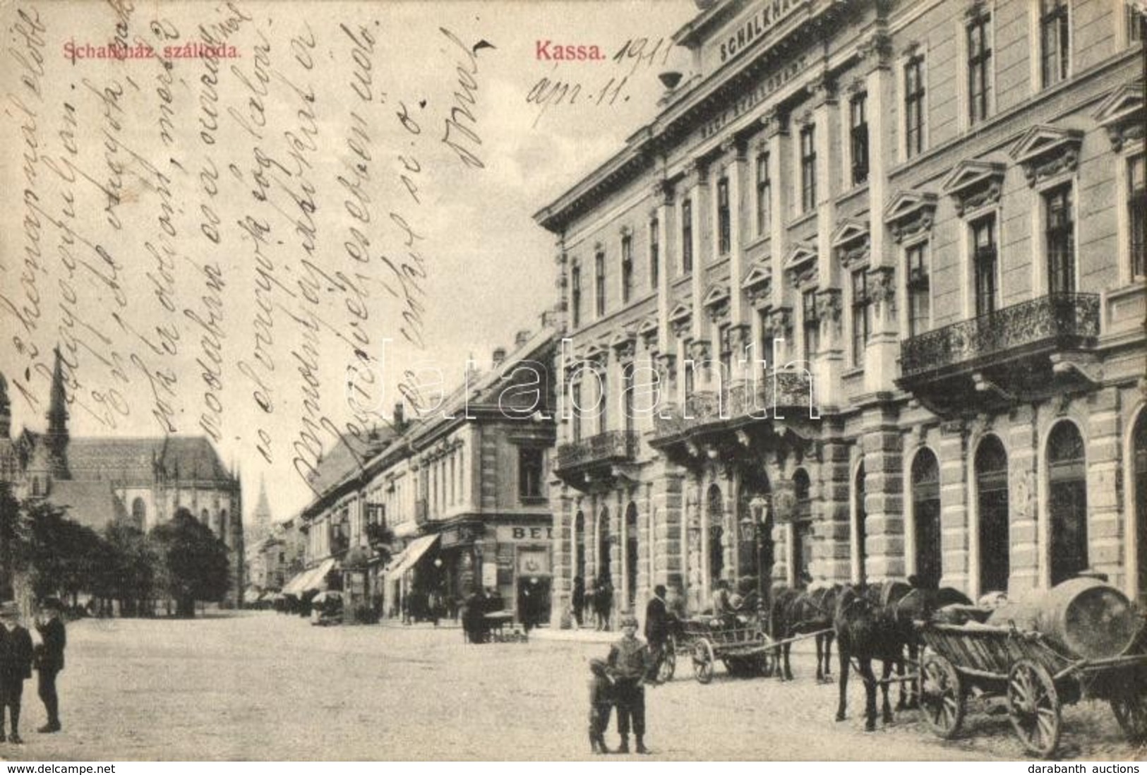 T2/T3 Kassa, Kosice; Schalkház Szálloda, üzletek. László Béla Kiadása / Hotel, Shops (EK) - Unclassified