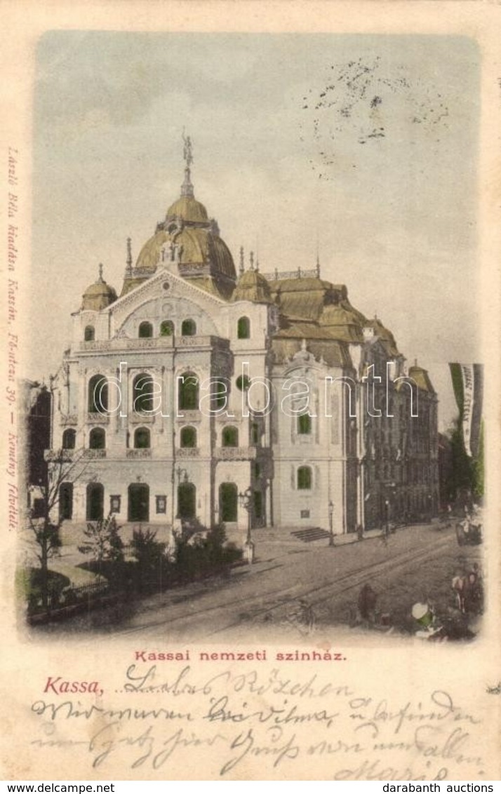 T2 1901 Kassa, Kosice; Nemzeti Színház, 'Jogász Estély' Zászló / Theater - Unclassified