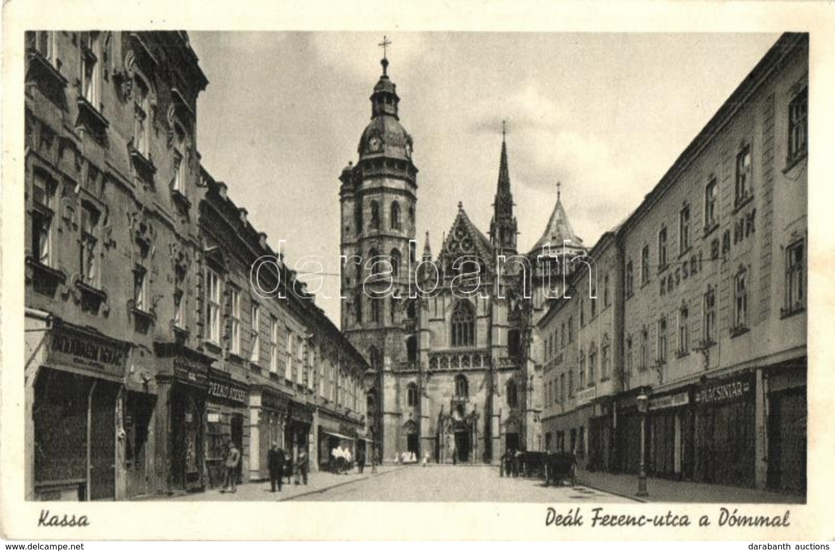 T2/T3 Kassa, Kosice; Deák Ferenc Utca A Dómmal, üzletek / Street View With Cathedral And Shops (EK) - Sin Clasificación