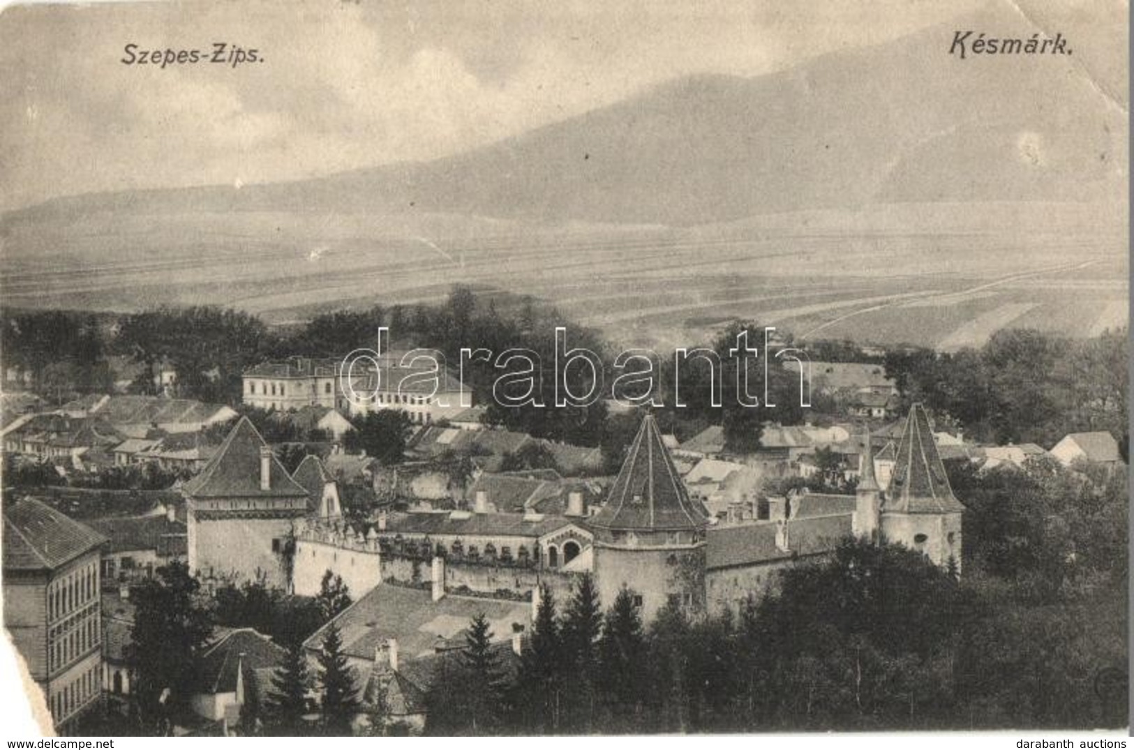 T4 1909 Késmárk, Kezmarok; Látkép, Thököly Vár. Kiadja Feitzinger Ede 910. 1906/16. / General View, Castle (EM) - Unclassified