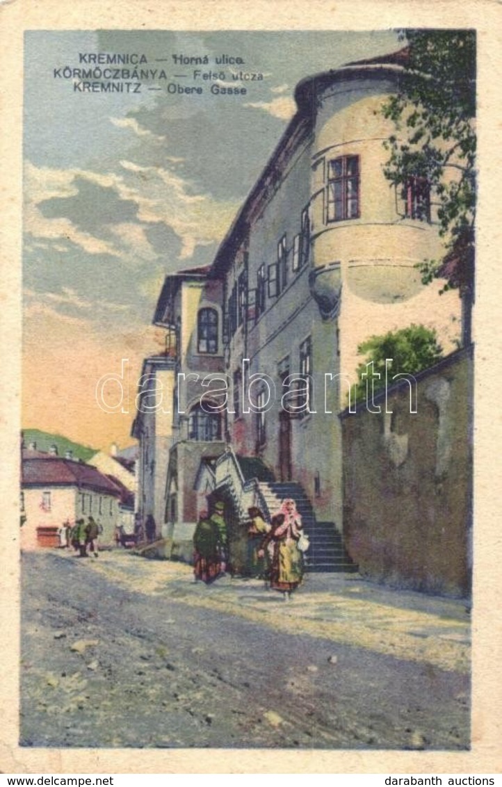 T2/T3 Körmöcbánya, Kremnitz, Kremnica; Horná Ulica / Felső Utca, Művészlap. Kniep-Ivanovich Kiadása / Upper Street, Art  - Sin Clasificación