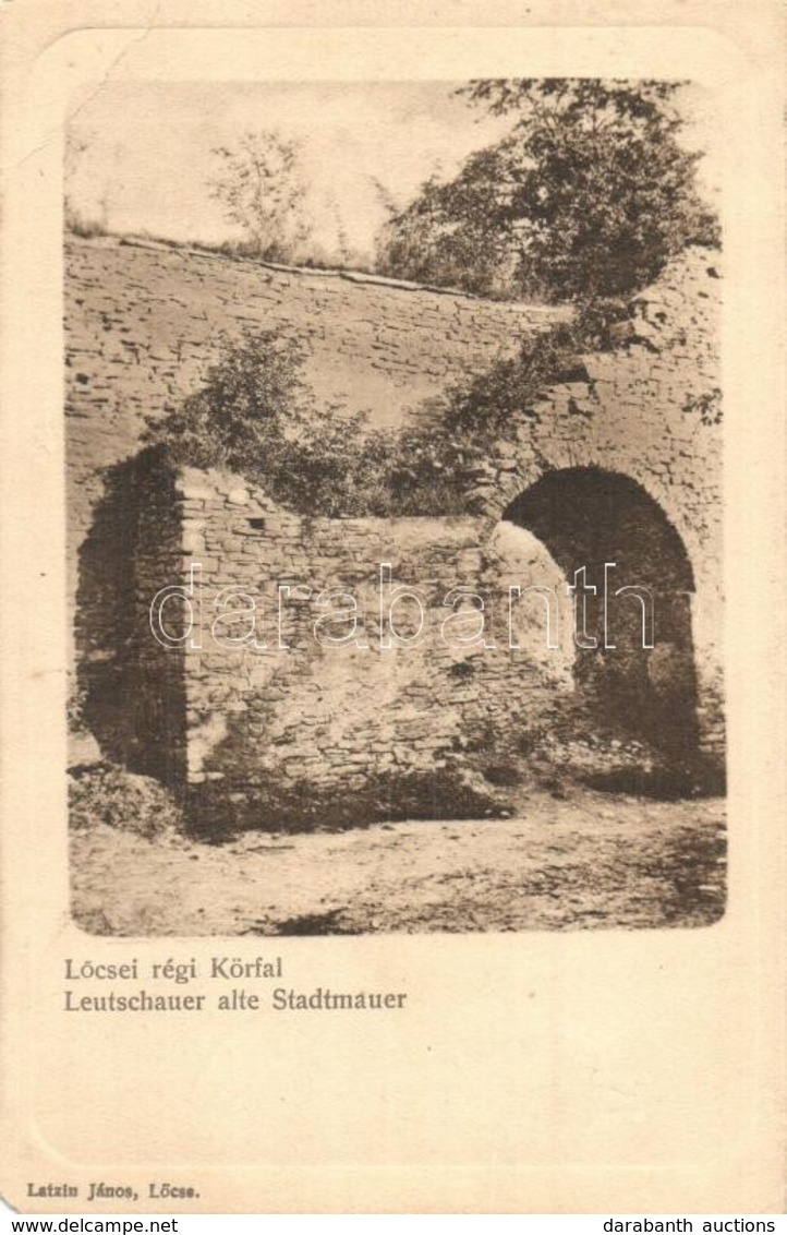 ** T3 Lőcse, Levoca; Régi Körfal. Latzin János Kiadása / Old Castle Wall  (EM) - Non Classés