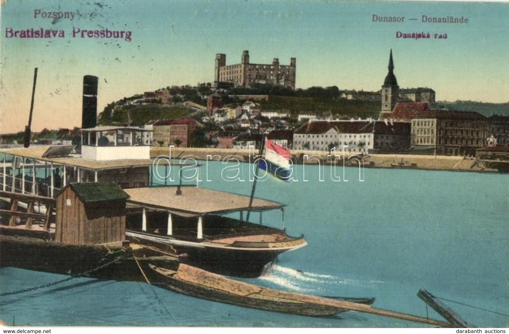 T2/T3 Pozsony, Pressburg, Bratislava; Duna Sor, Vár, Gőzhajó / Donaulände / Dunajská Rad / Danube, Castle, Steamship - Non Classés