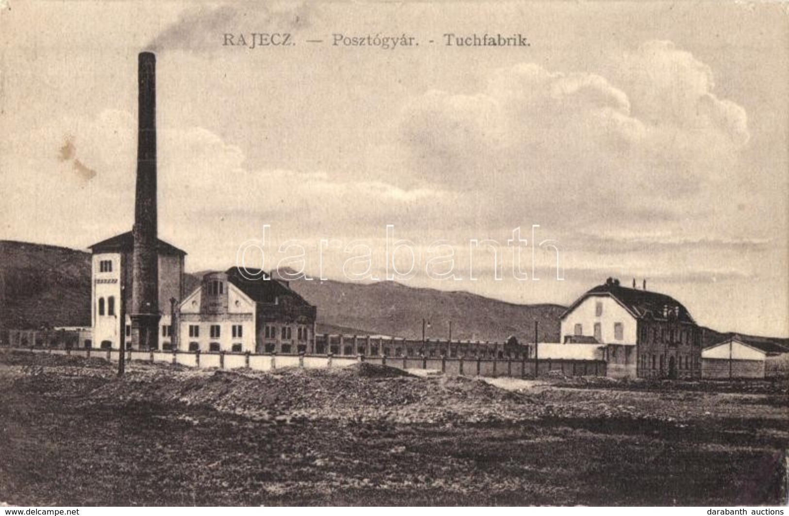 T2 1911 Rajec, Rajetz; Posztógyár. Altmann Alajos Kiadása / Tuchfabrik / Cloth Factory - Unclassified