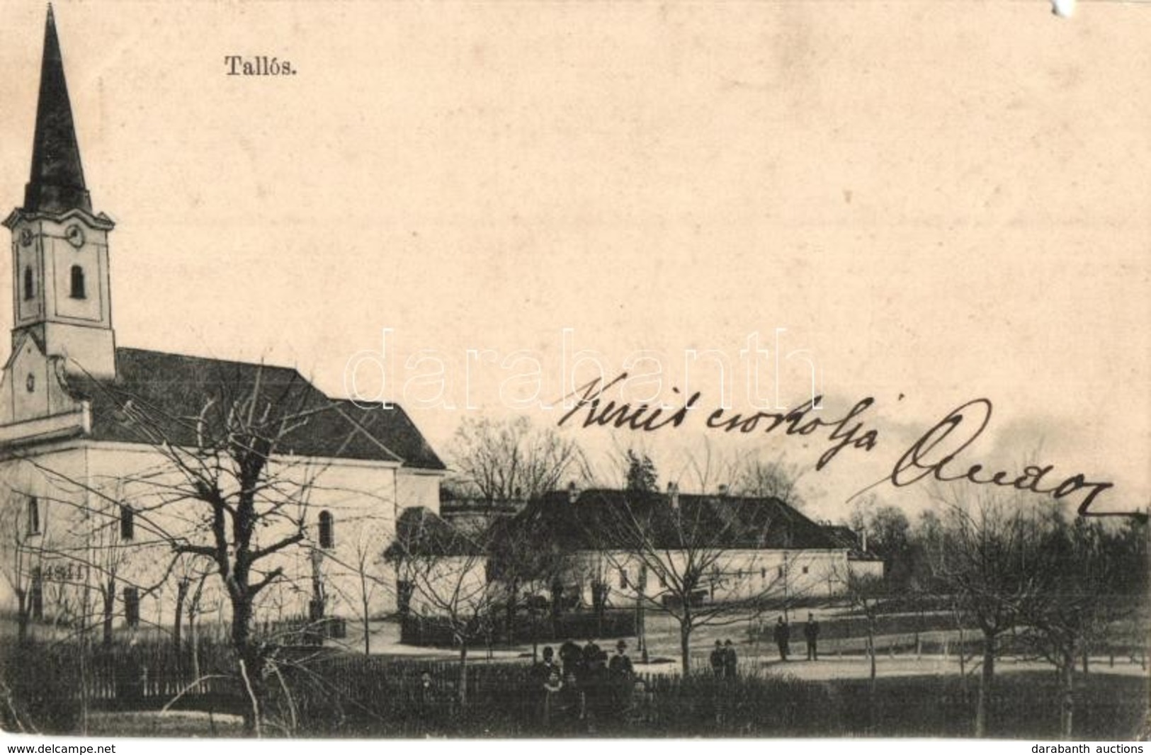 T3/T4 1902 Tallós, Tomásikovo; Tér, Templom / Square, Church (hiányzó Rész / Missing Part) - Unclassified