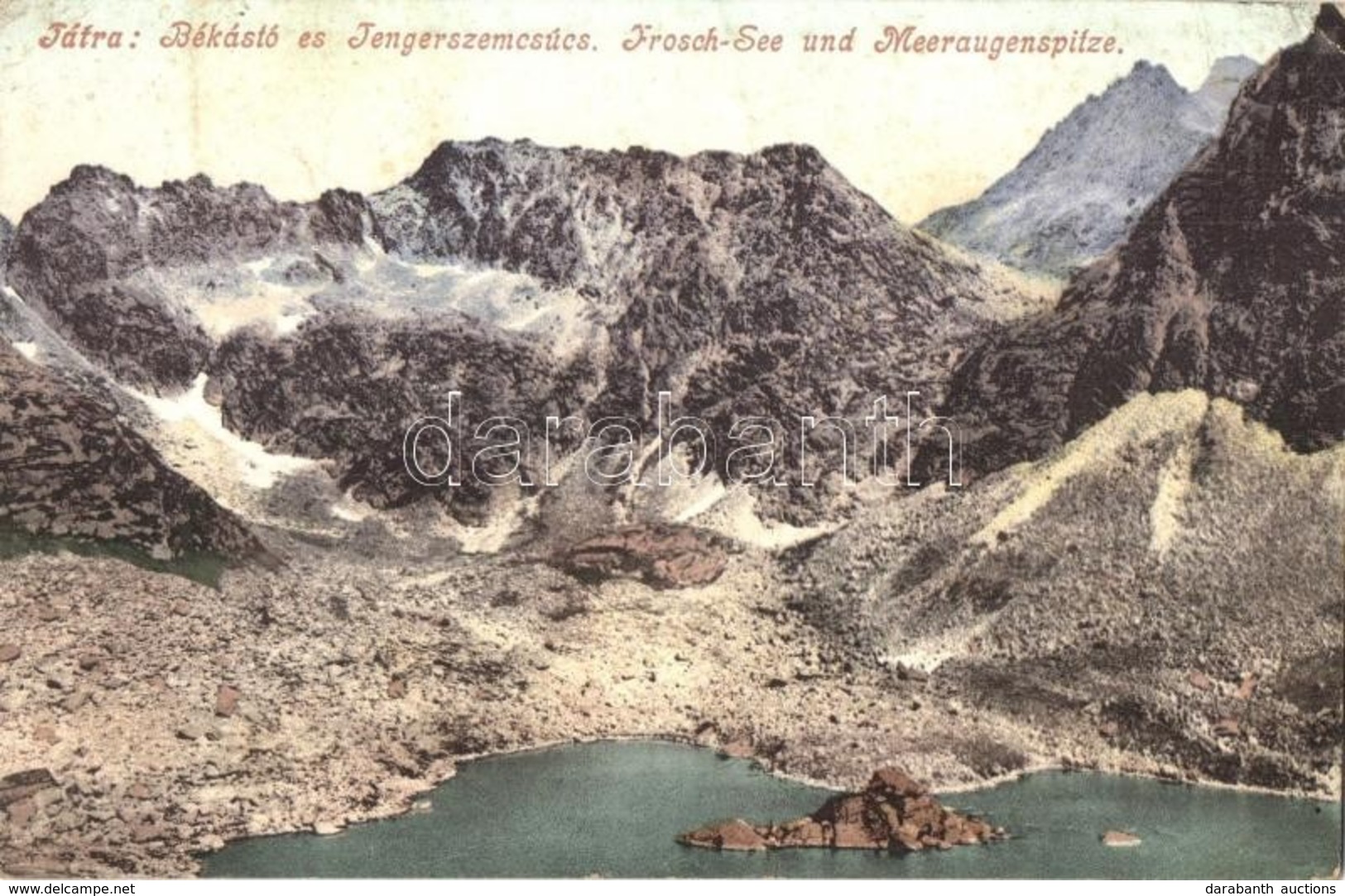 T2/T3 Tátra, Magas Tátra, Vysoké Tatry; Békás-tó és Tengerszem-csúcs. Cattarino S. Kiadása 1905. 221. Sz./ Froschsee, Me - Unclassified