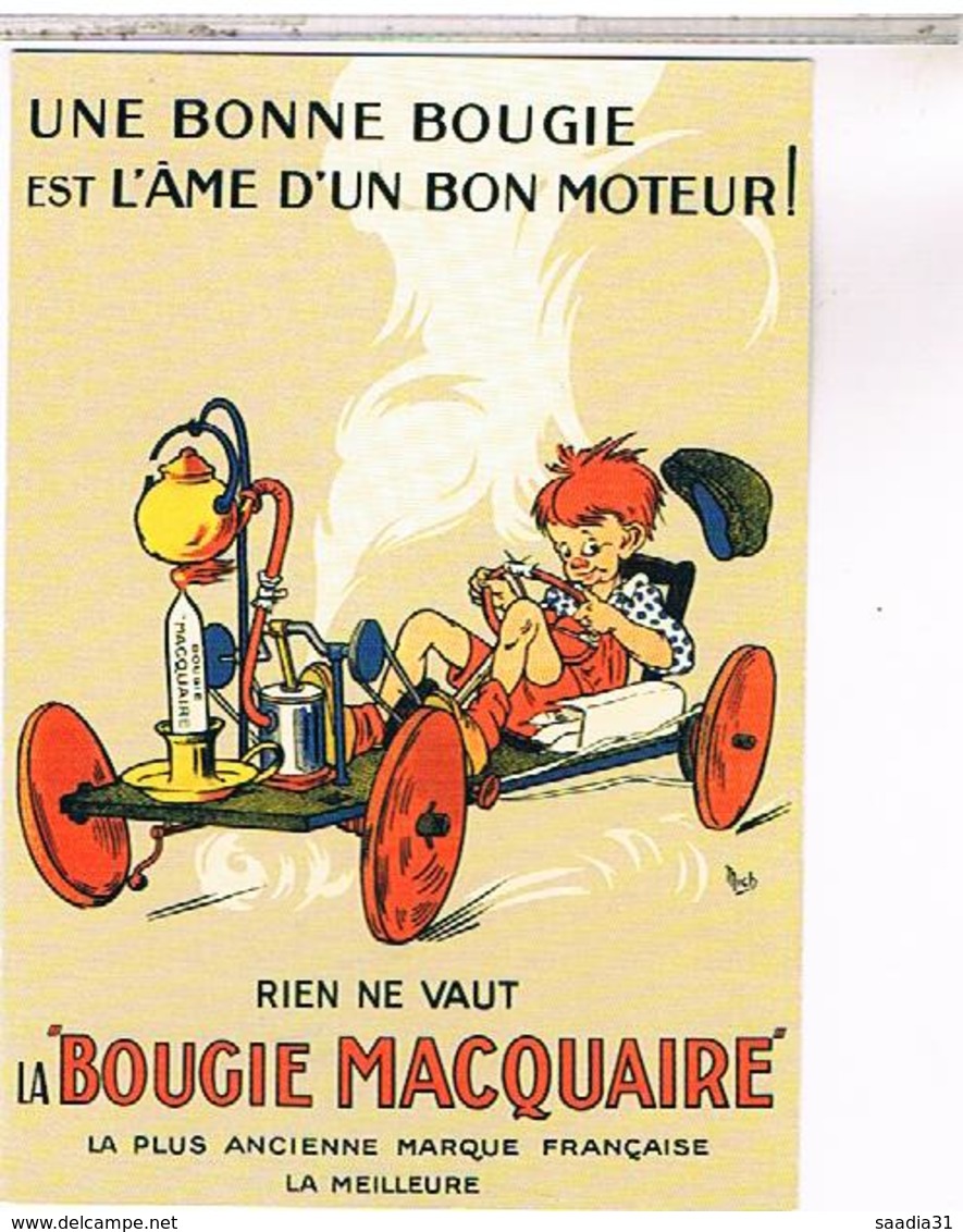 PUBLICITE CPM   BOUGIE MOTEUR MACQUAIRE 1922 - Publicité