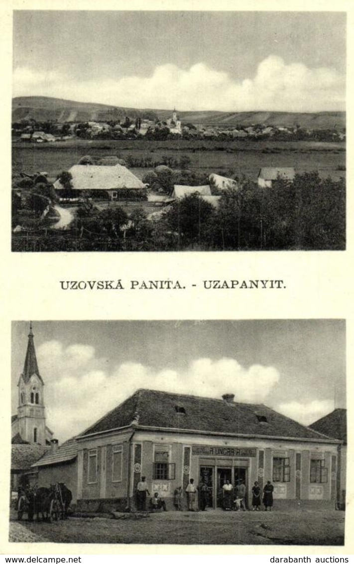 T2 1939 Uzapanyit, Uzovská Panica (Panita); Látkép, Templom, Ungár A. üzlete / Church And Shop - Non Classés