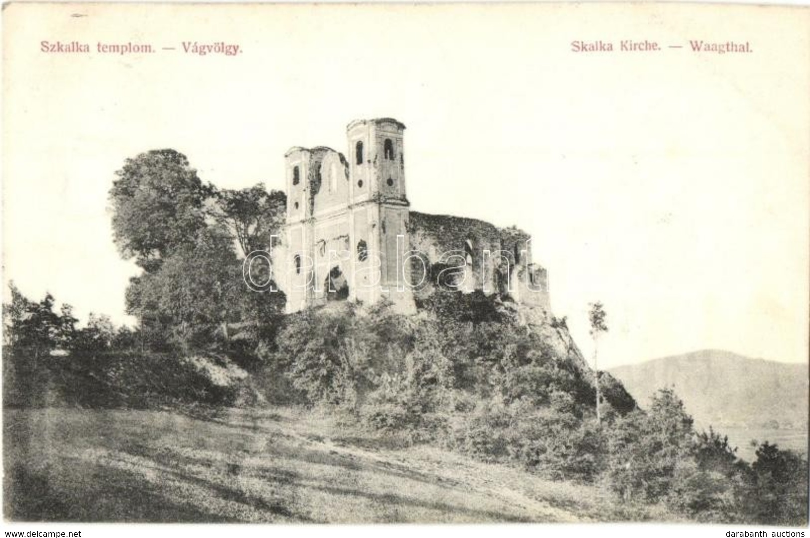 T2 Vágsziklás, Szkalka-Benedek, Skalka Nad Váhom (Trencsénteplic); Vágvölgy. Apátsági Romok / Abbey Ruins In Povazie - Non Classés