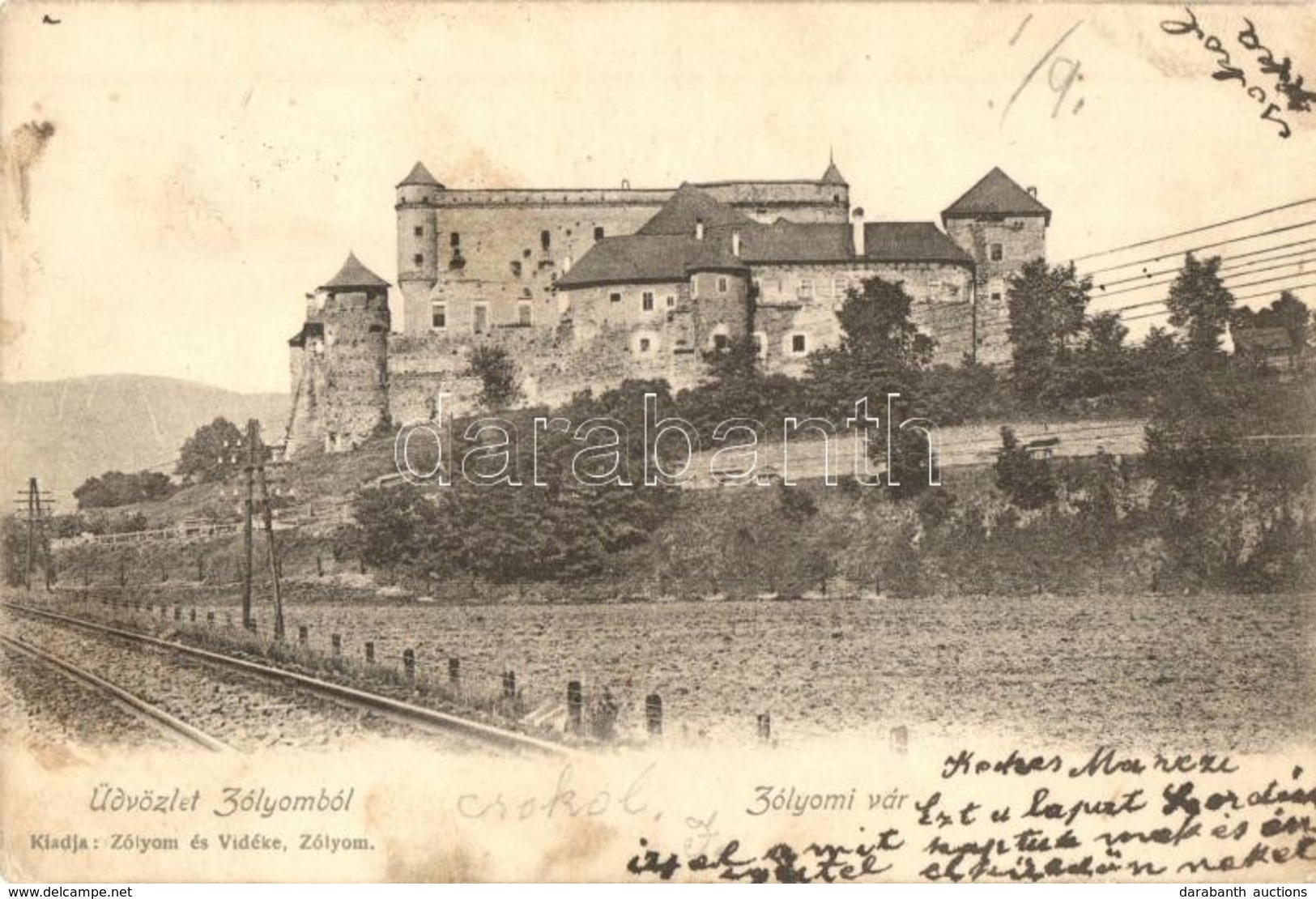 * T2/T3 1904 Zólyom, Zvolen; Vár, Vasúti Sín / Castle, Railway Track (Rb) - Non Classés