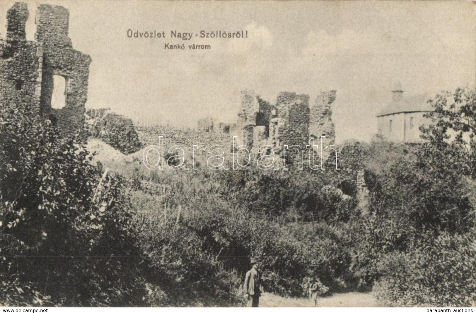 T2/T3 1907 Nagyszőlős, Vynohradiv (Vinohragyiv), Sevlus; Kankó Várrom / Vynohradiv Castle (Castle Kanku) (EK) - Ohne Zuordnung