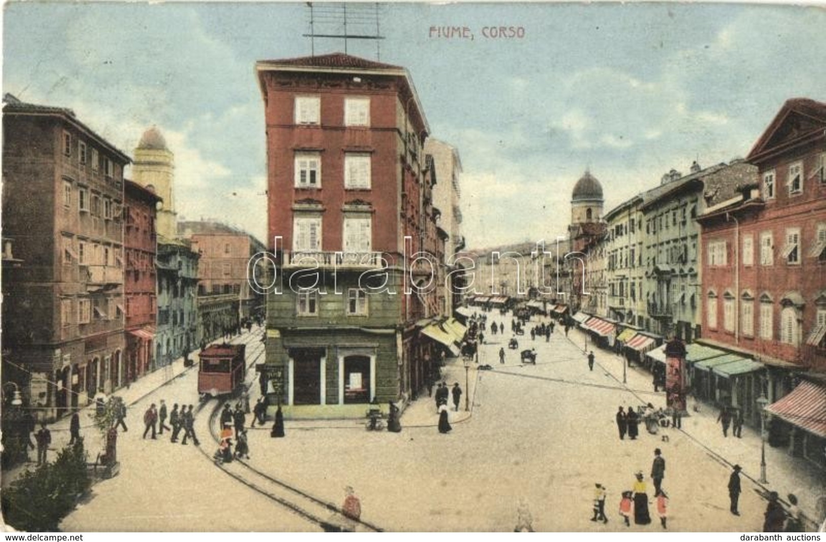 T2/T3 1911 Fiume, Rijeka; Corso, Tram (fl) - Ohne Zuordnung