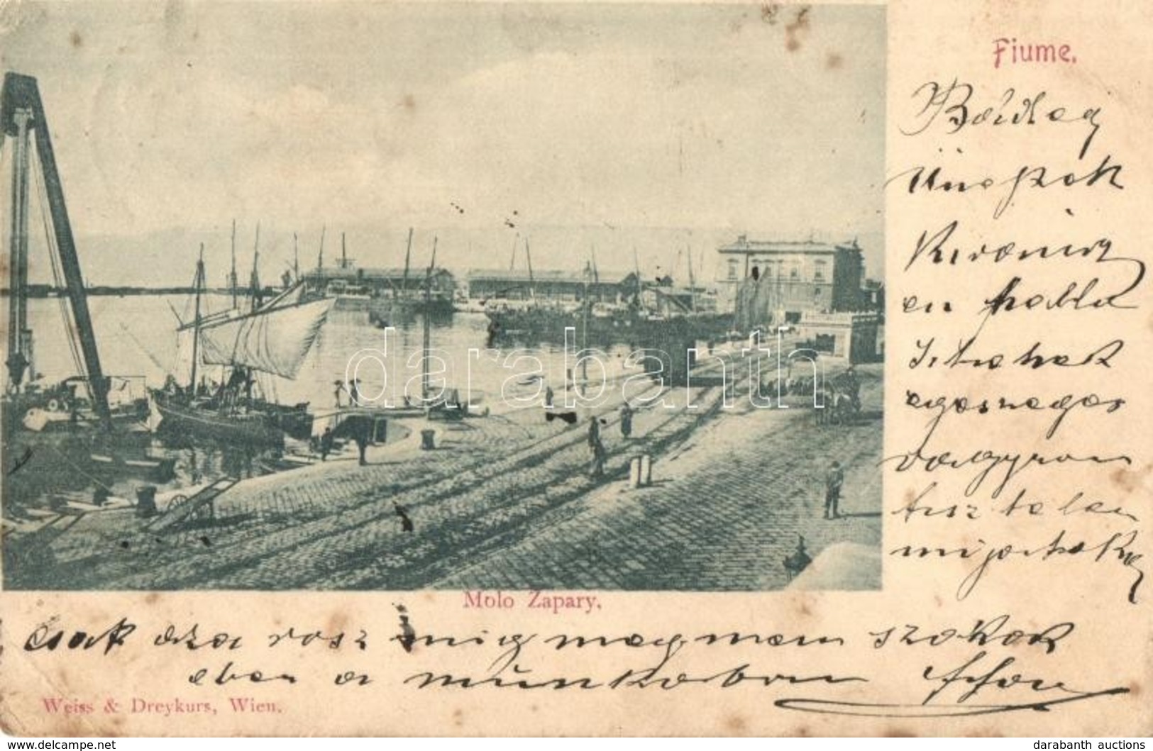 T2/T3 1901 Fiume, Rijeka; Molo Zapary / Szapáry Kikötő, Vasút, Weiss & Dreykurs / Port, Railway (EK) - Ohne Zuordnung
