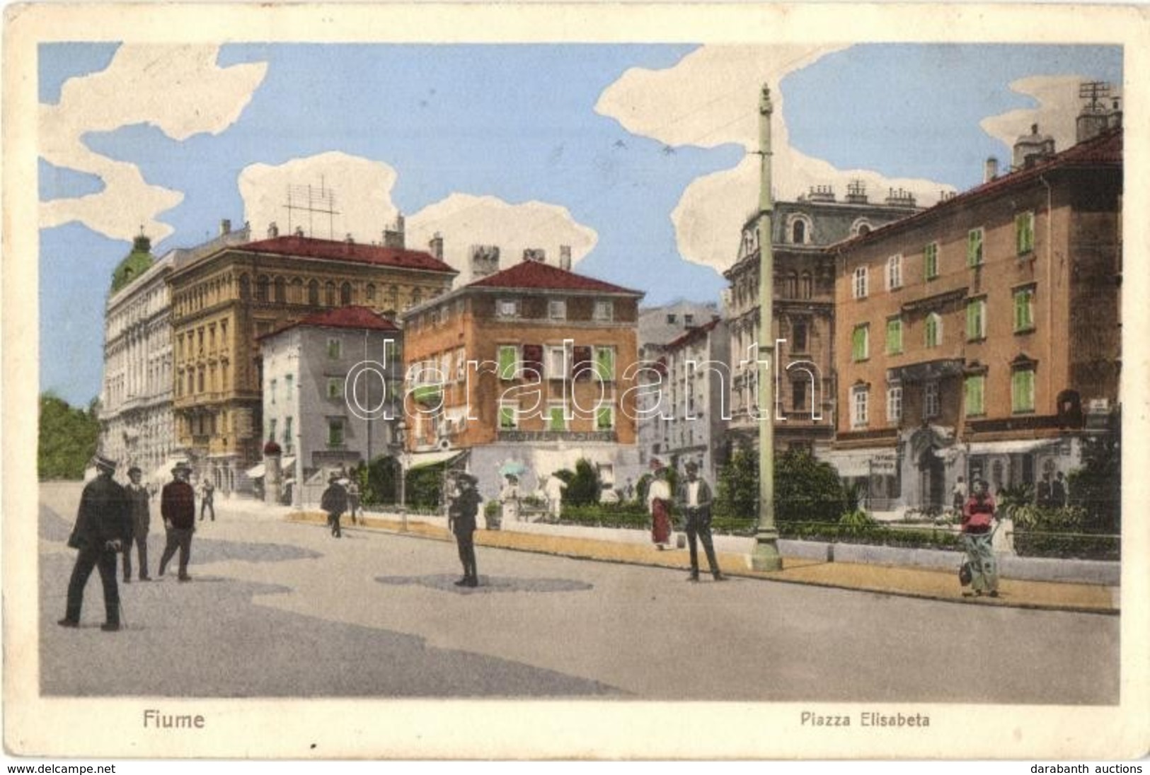 T2 Fiume, Rijeka; Piazza Elisabeta, Caffe Adria / Square, Cafe Adria - Non Classés