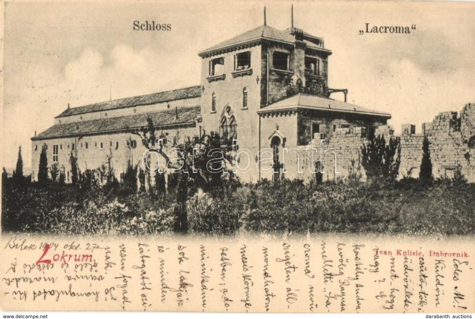 T2 1904 Lokrum, Lacroma; Schloss Lacroma / Kastély. Kiadja Ivan Kulisic / Castle - Non Classés