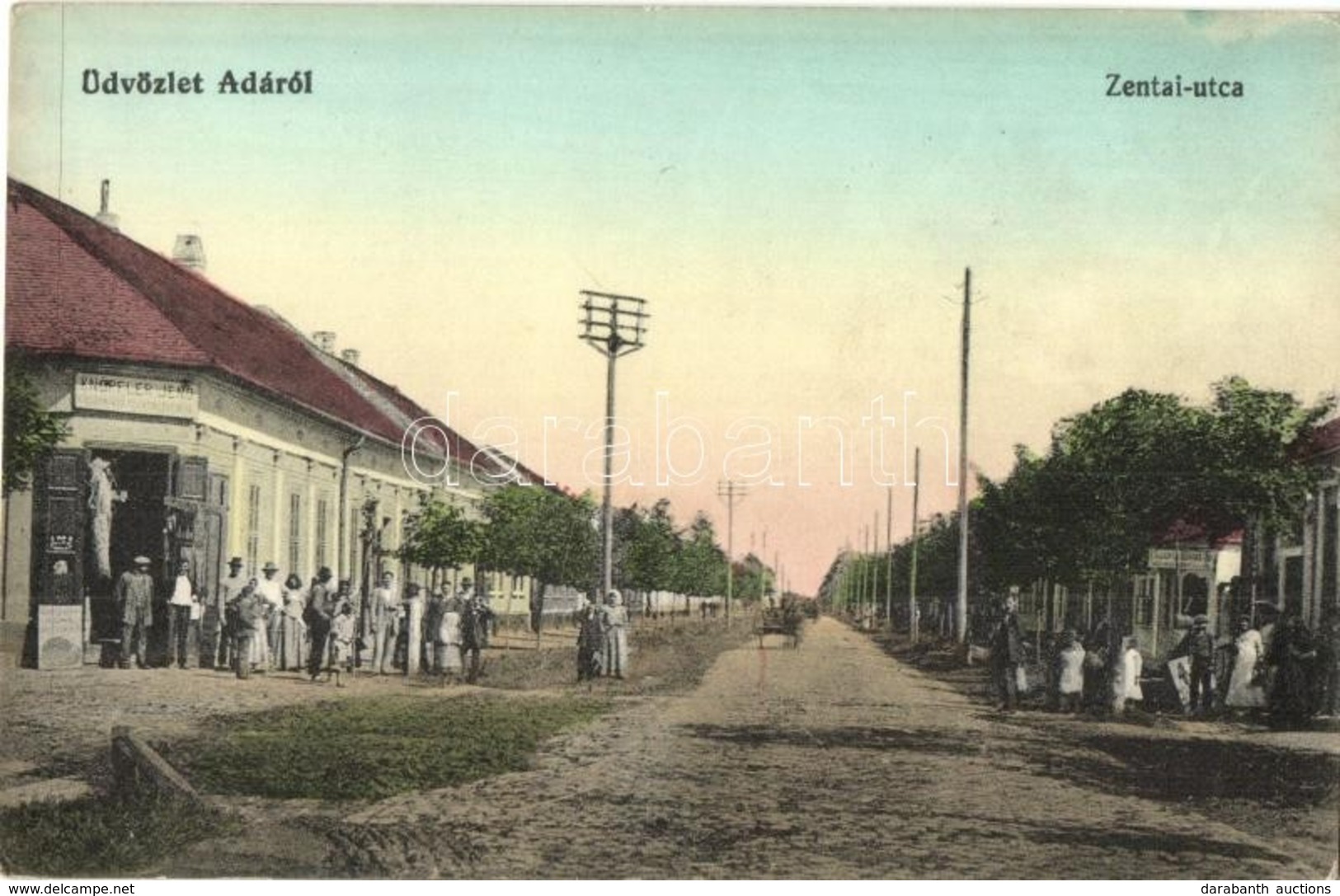 * T2 Ada, Zentai Utca, Knöpfler Jenő üzlete. Kiadja Király Béla / Street View, Shops - Unclassified