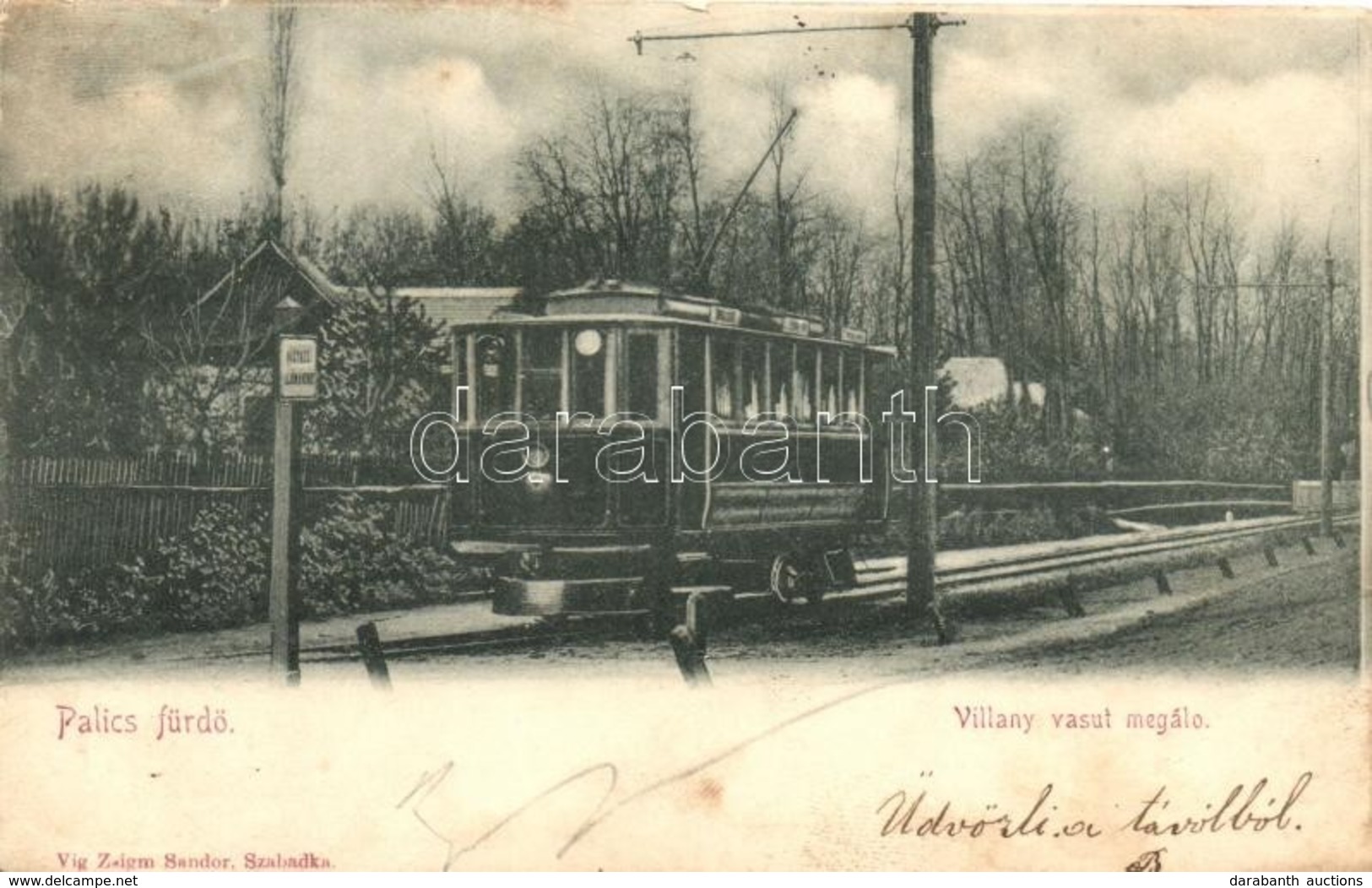 T3/T4 Palicsfürdő, Palic; Villany Vasút Megálló, Villamos  / Tram Station (fa) - Ohne Zuordnung