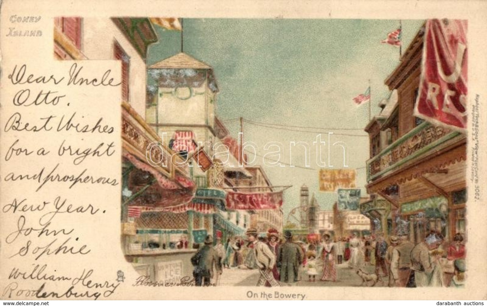 T2 1906 Coney Island, Brooklyn (New York City); On The Bowery. Raphael Tuck & Sons 'View' Postcard No. 5062. Litho - Unclassified