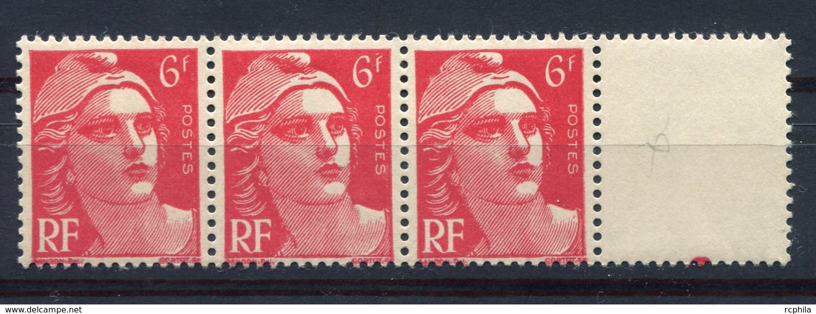 RC 11317 - FRANCE 721a VARIÉTÉ MARIANNE DE GANDON 6f ROUGE MECHES RELIÉES NEUF ** - Nuevos