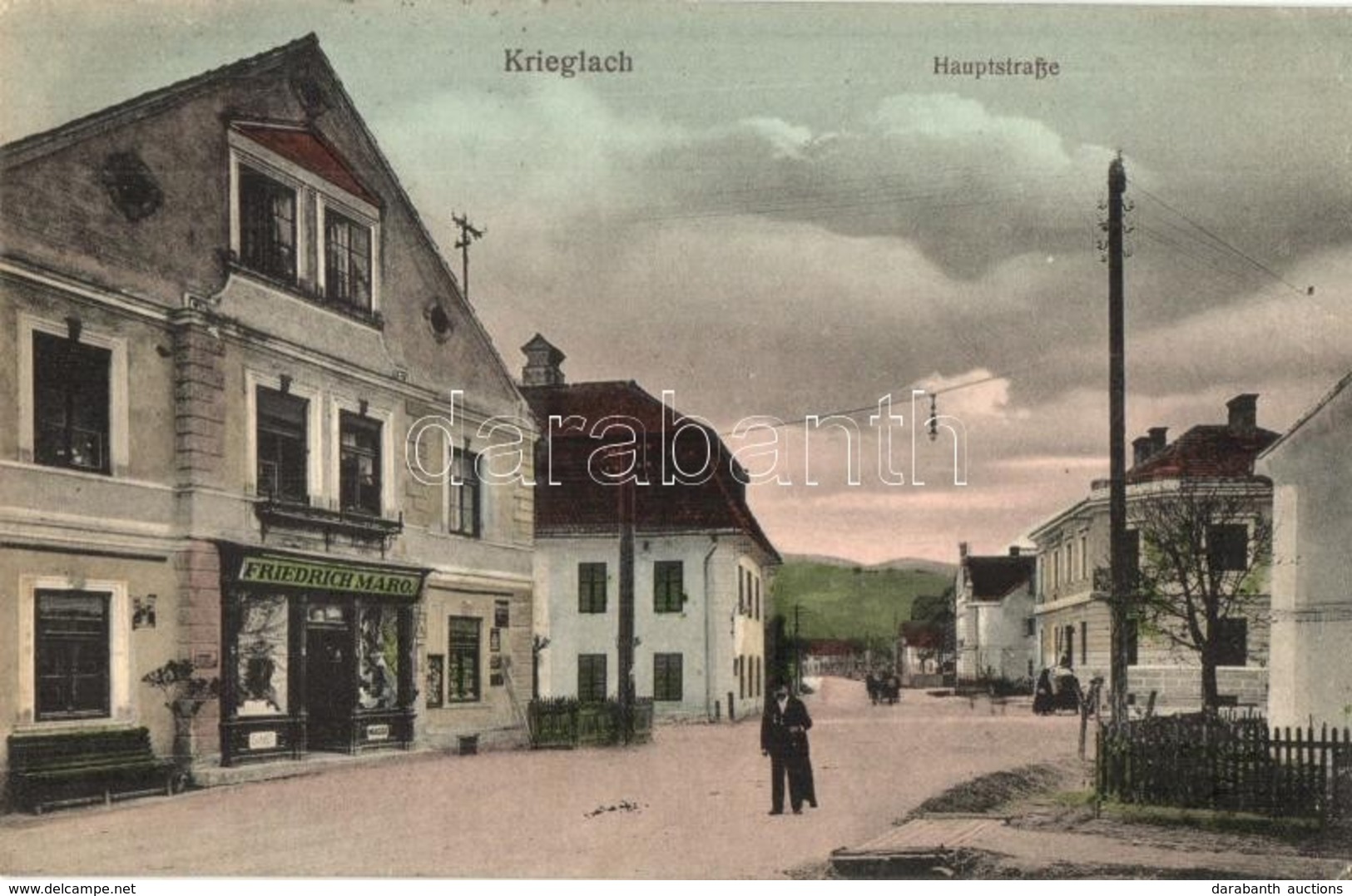 T2 Krieglach, Hauptraße / Main Street, Friedrich Maro's Shop, Publisher's Shop + 1916 K.u.K. Zensurstelle Bruck A. D. Mu - Sin Clasificación