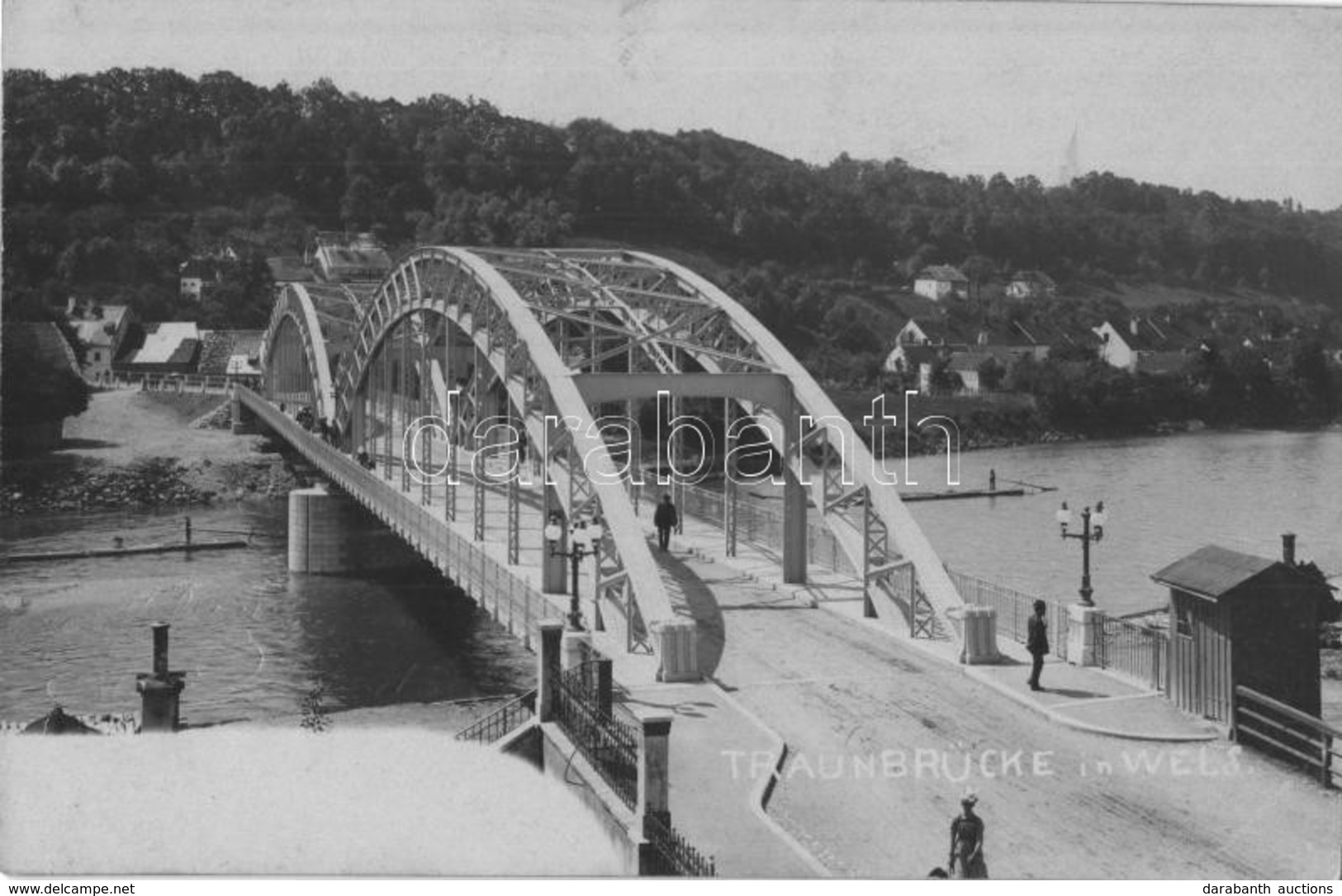 ** T2 1901 Wels, Traunbrücke / Bridge, Timber Transport By Rafting. F. Molnár Photo - Unclassified