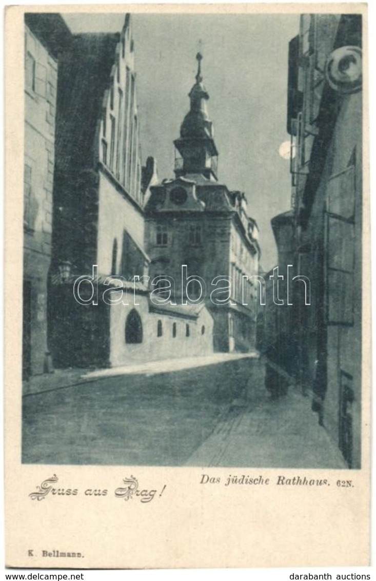 ** Praha, Prága, Prague - 2 Db Régi Városképes Lap, Az Egyiken A Zsidó Városháza és Zsinagóga / 2 Pre-1945 Town-view Pos - Sin Clasificación