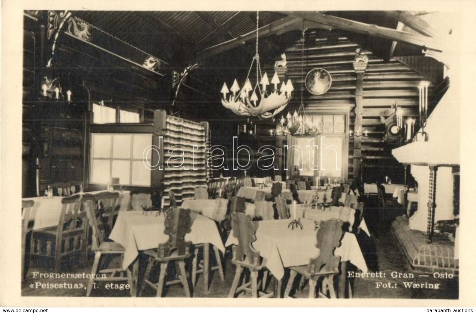 * T2 Oslo, Frognersaeteren, Peiestua / Restaurant Interior. Fot. Waering - Unclassified