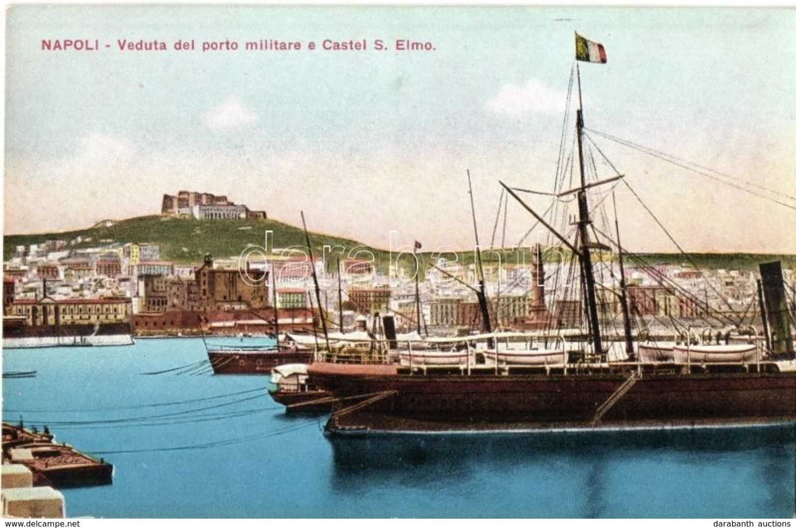 ** T1/T2 Naples, Napoli; Veduta Porto Militare E Castel S. Elmo / Military Port, Castle - Unclassified
