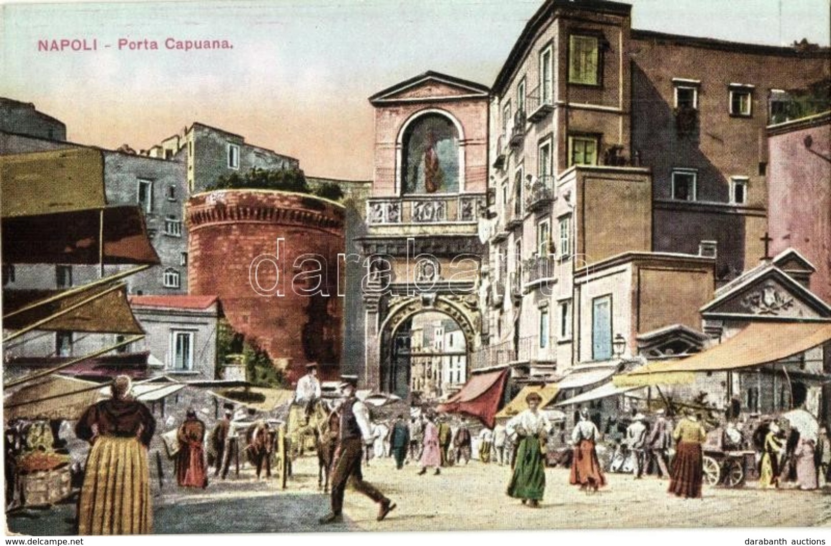 ** T1/T2 Naples, Napoli; Porta Capuana / Gate, Market Square - Ohne Zuordnung