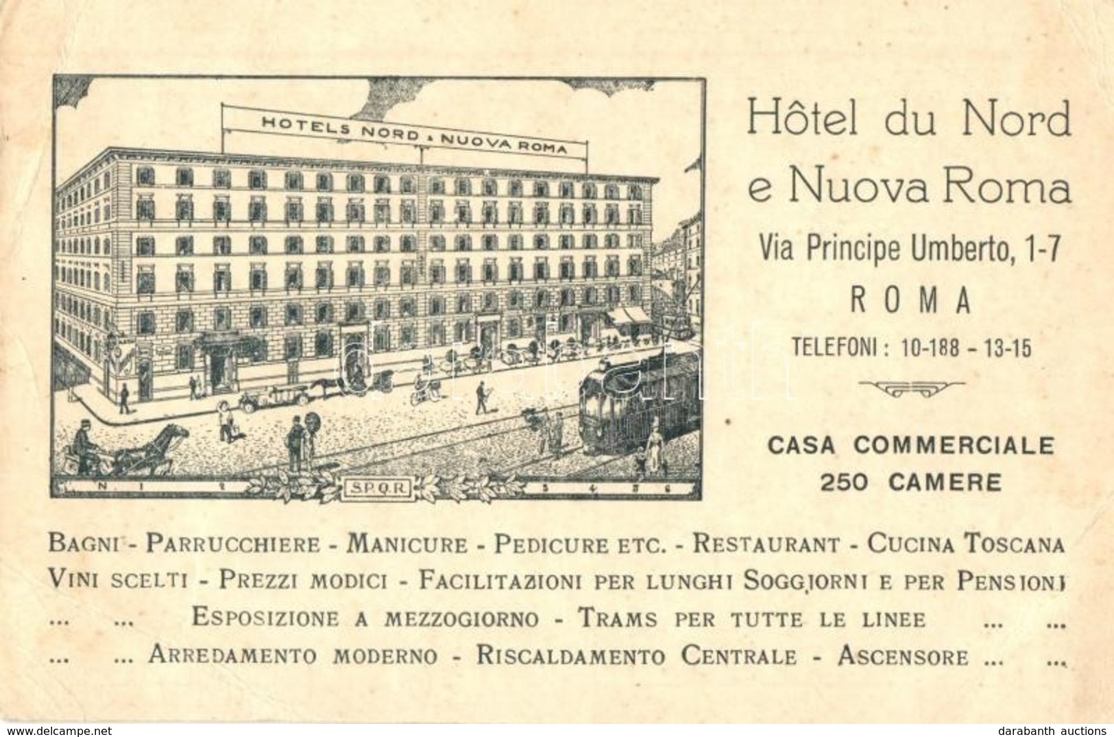 ** T3 Rome, Roma; Stazione Centrale Termini (Lato Arrivi). Hotels Nord & Nuova Roma / Hotel Advertisement With Map  (EB) - Non Classés