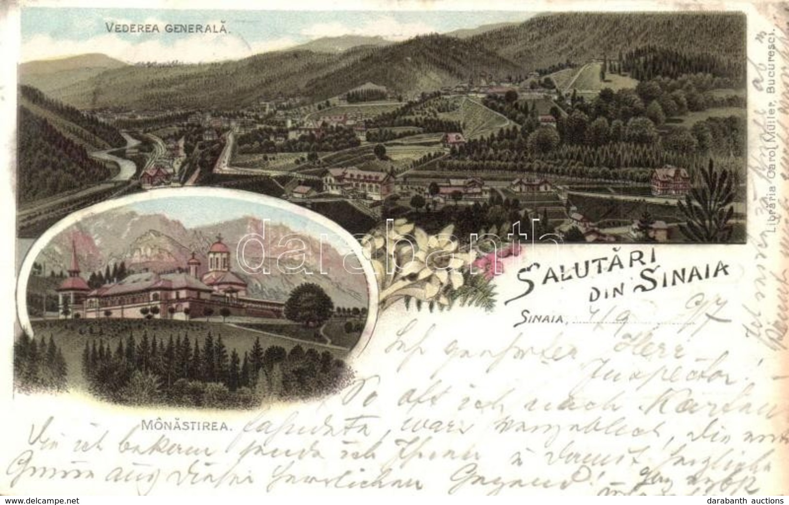 T2/T3 1897 (Vorläufer!) Sinaia, Vederea Generala, Manastirea / General View, Romanian Orthodox Monastery. Carol Müller A - Non Classés