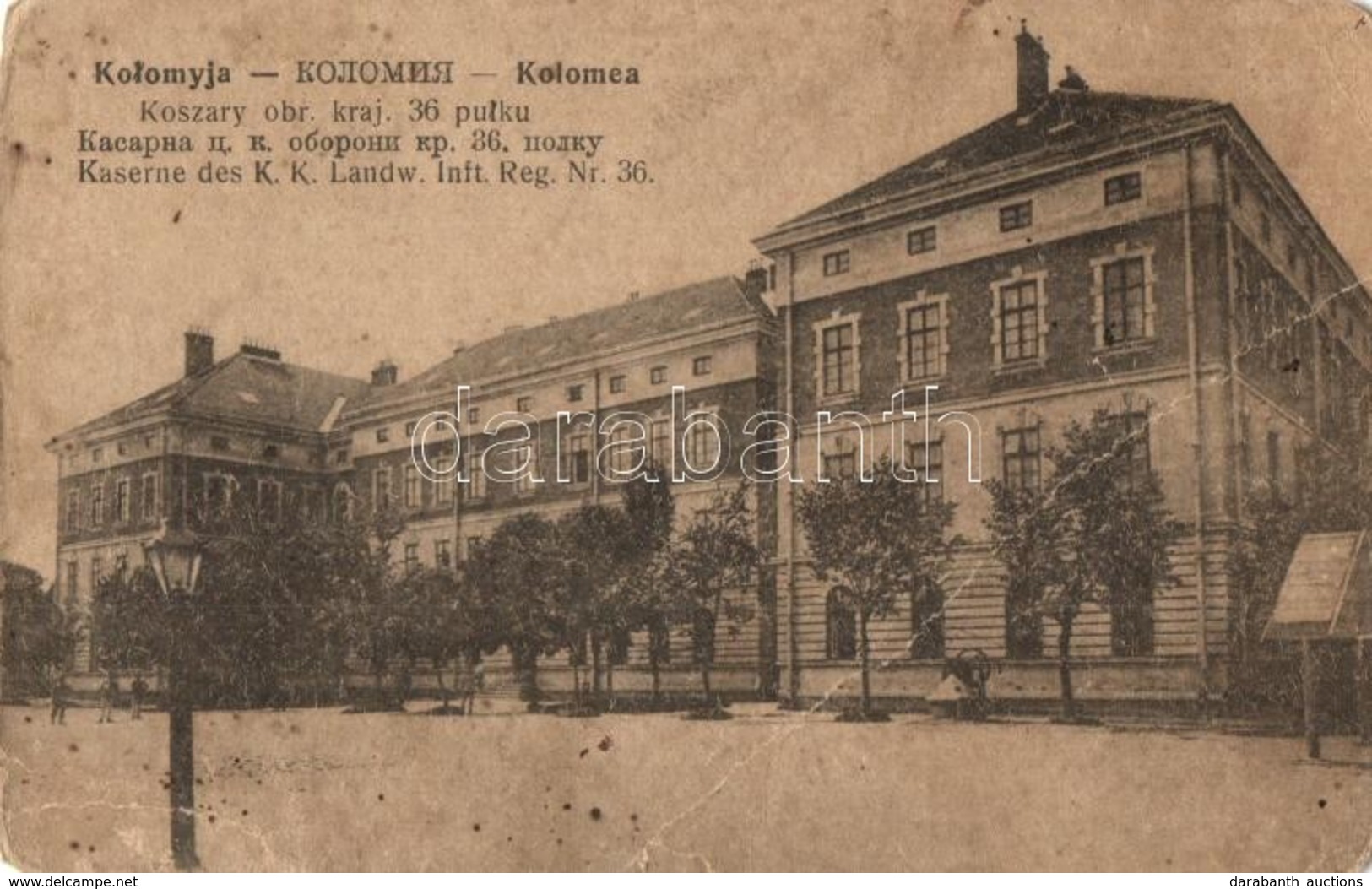 T3/T4 1916 Kolomyja, Kolomea; Koszary Obr. Kraj. 36 Pulku. Nakl. Zimbler / Kaserne Des K. K. Landw. Inft. Reg. Nr. 36. / - Unclassified