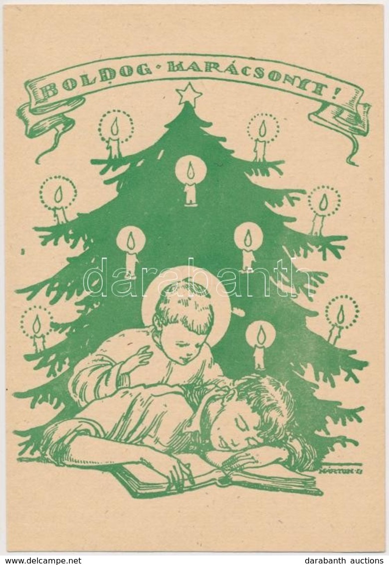 ** Boldog Karácsonyt! Cserkész üdvözlő Művészlap - 4 Db Ugyanolyan Képeslap / 4 Hungarian Scout Christmas Art Postcards  - Non Classés
