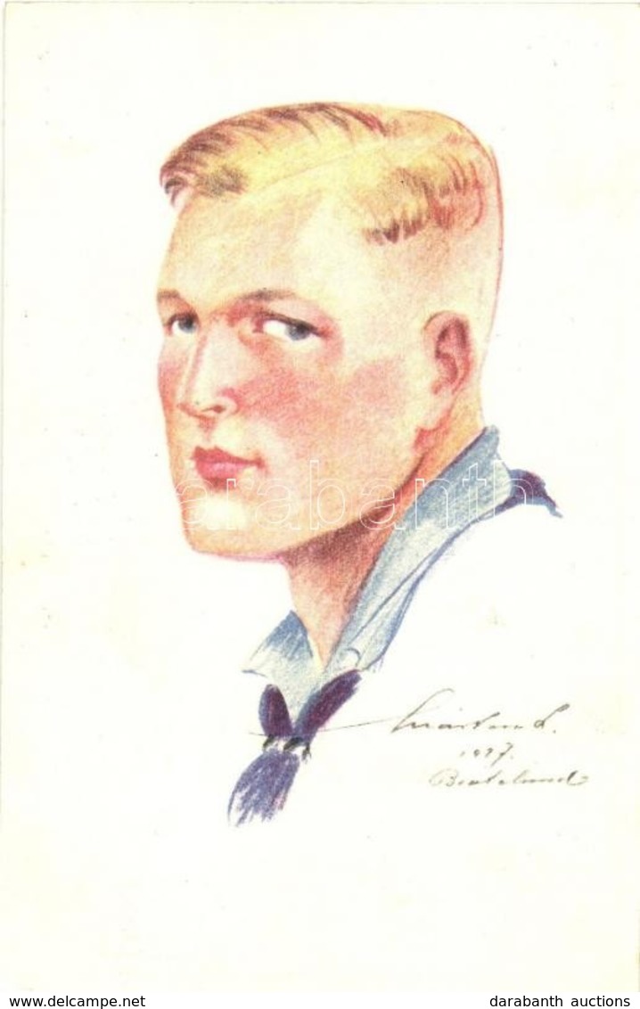 T2 Német Cserkész. Kiadja A Magyar Cserkészszövetség / Boy Scout From Germany, Art Postcard S: Márton L. + 1933 Gödöllő  - Ohne Zuordnung