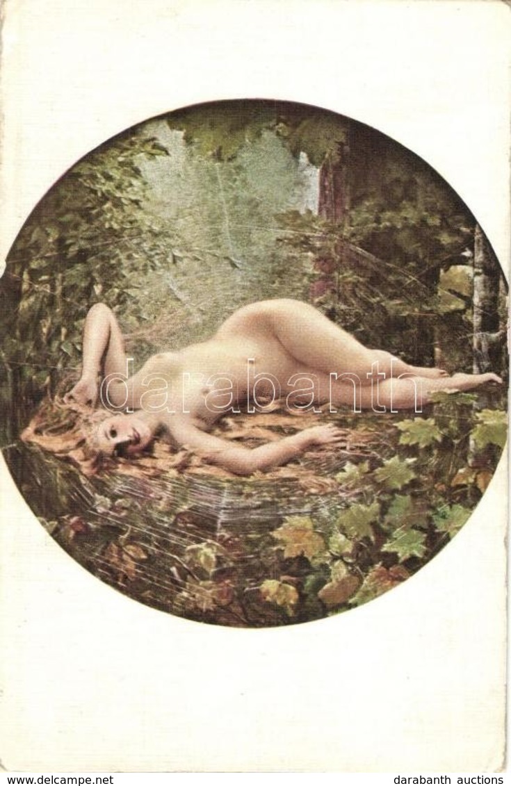 ** T2/T3 L'araignée / Erotic Nude Lady Art Postcard S: L. Comerre (EK) - Ohne Zuordnung