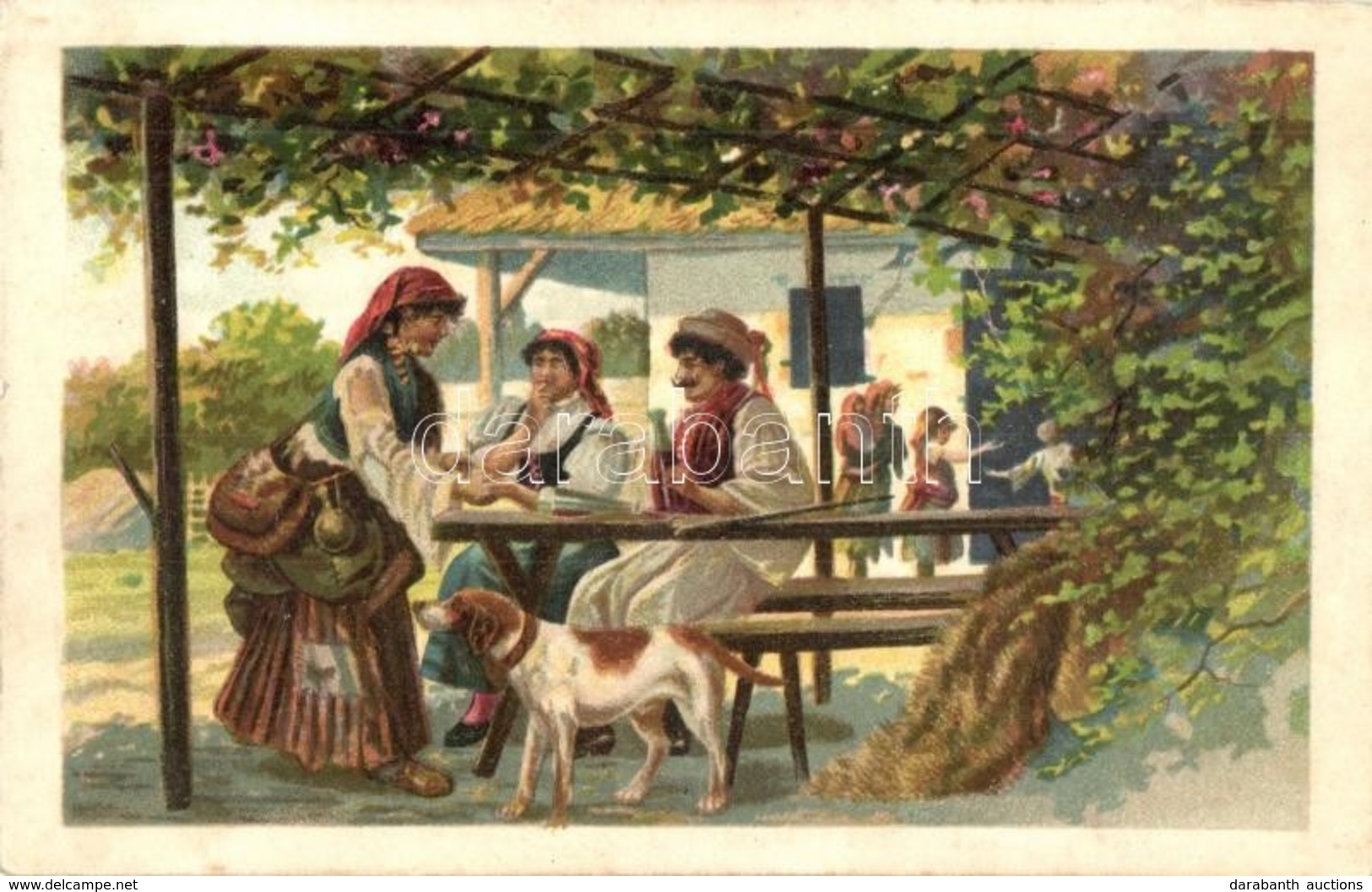 T2 1912 Cigány Jósnő / Gypsy Fortune Teller, Litho - Ohne Zuordnung