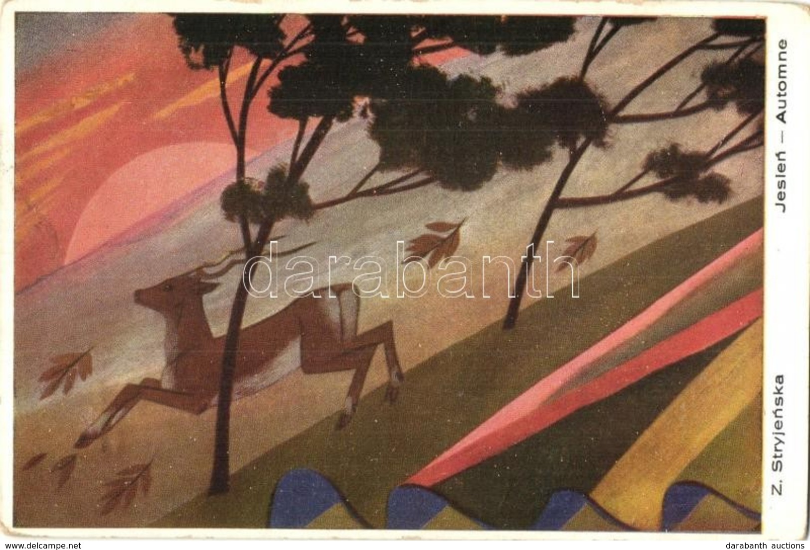 * T2/T3 Jeslen / Polish Folklore Art Postcard. Malarstwo Polskie. Wys. Galerja Polska 952. S: Z. Stryjenska - Ohne Zuordnung