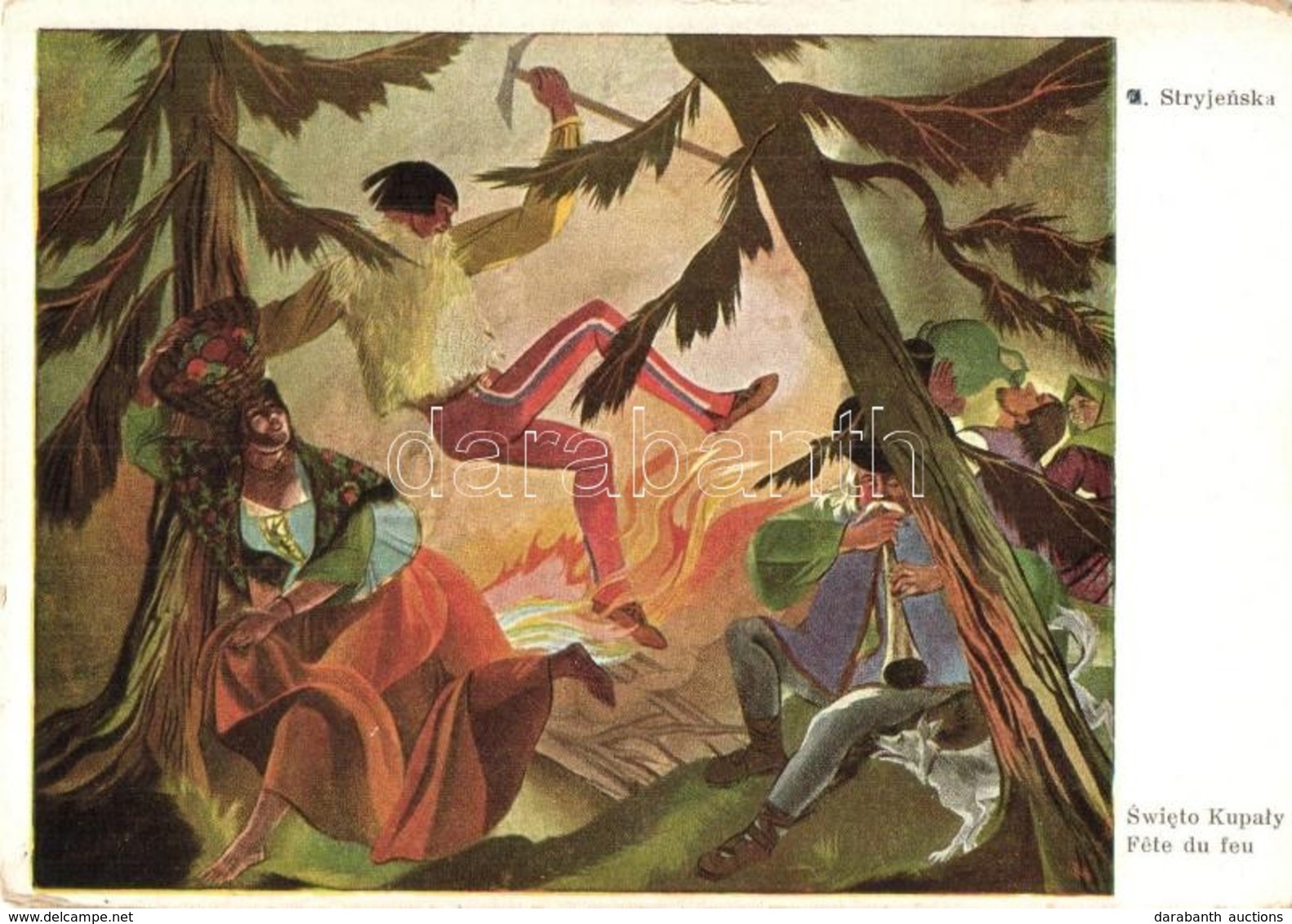 * T2/T3 Swieto Kupaly / Polish Folklore Art Postcard. Malarstwo Polskie. Wys. Galeriea Polska 927. S: Z. Stryjenska - Non Classés