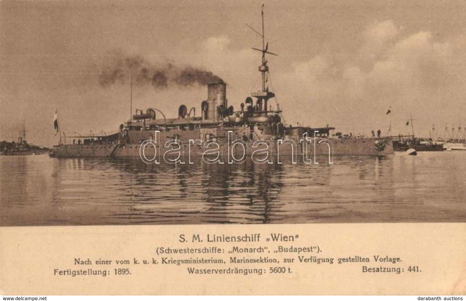 ** T2/T3 SM Linienschiff Wien K.u.K. Kriegsmarine / SMS Wien Az Osztrák-Magyar Haditengerészet Monarch-osztályú Partvédő - Sin Clasificación