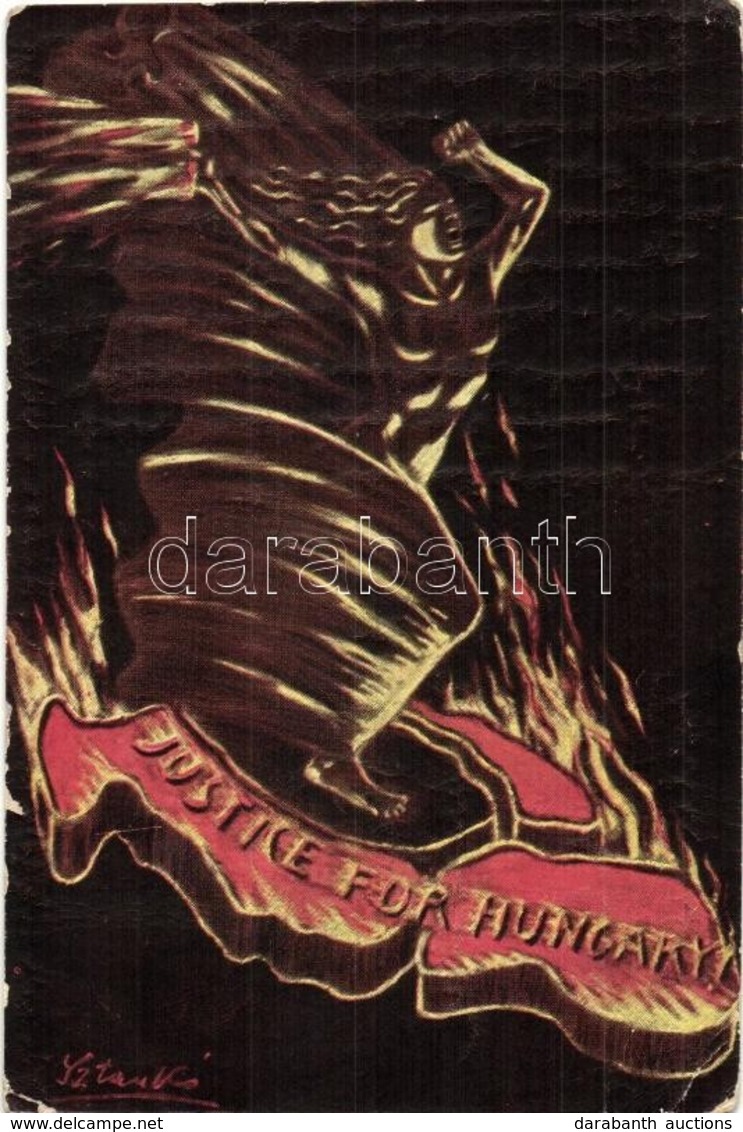 T2/T3 Justice For Hungary! Hungarian Irredenta Propaganda Art Postcard. S: Sztankó (EK) - Unclassified