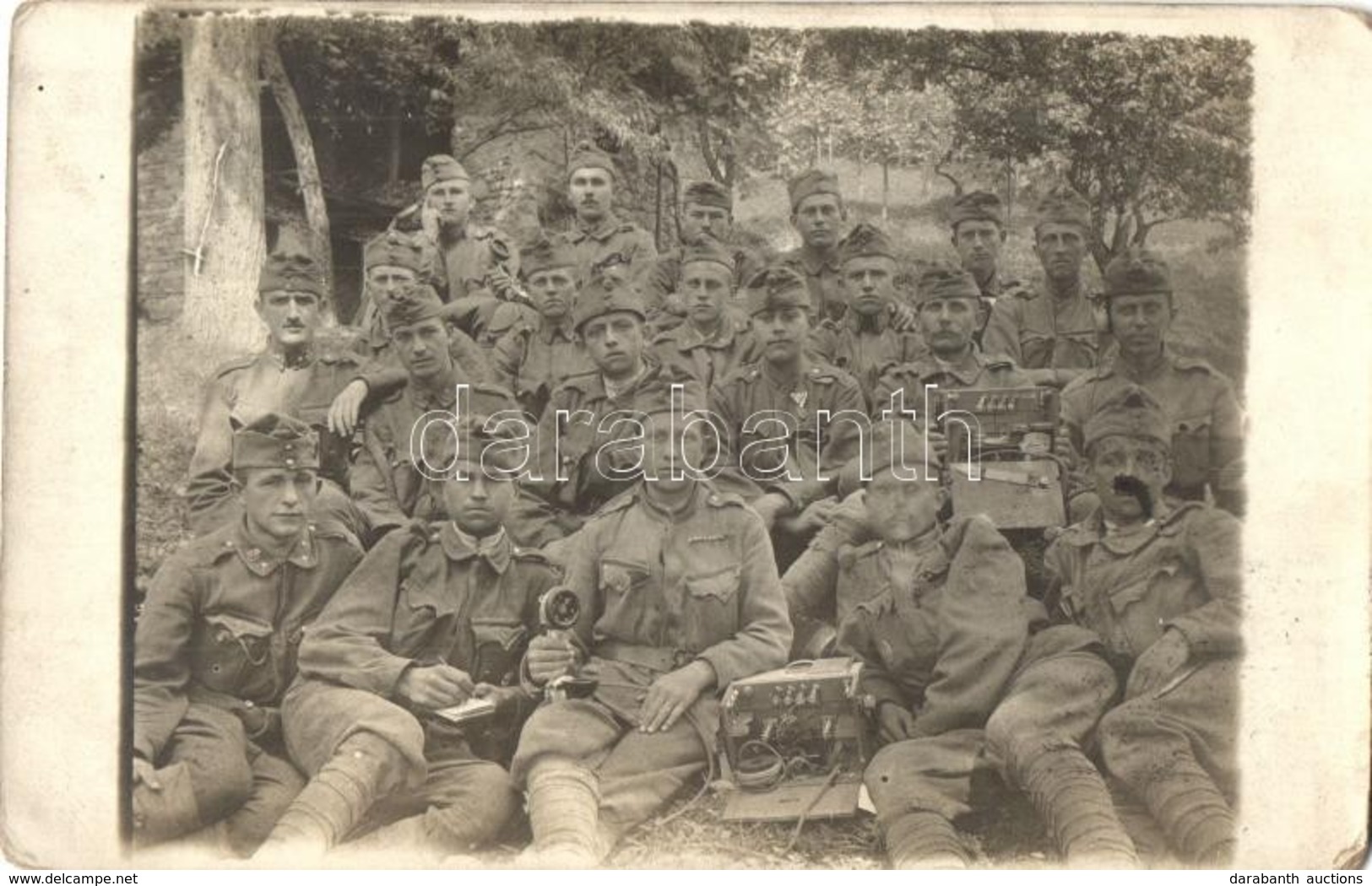 T2/T3 1918 Osztrák-magyar Katonák Rádiós Felszereléssel / WWI Austro-Hungarian K.u.K. Military, Soldiers With Radio Equi - Unclassified