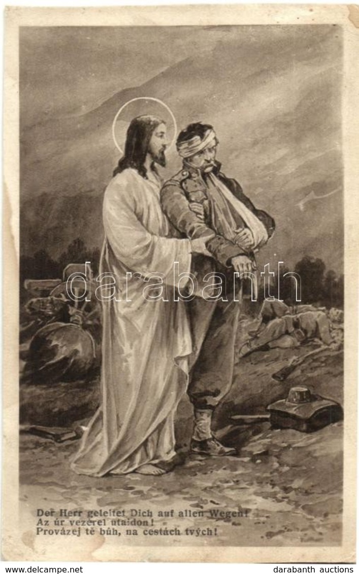 2 Pre-1945 Religious WWI Austro-Hungarian Military Art Postcard - Unclassified