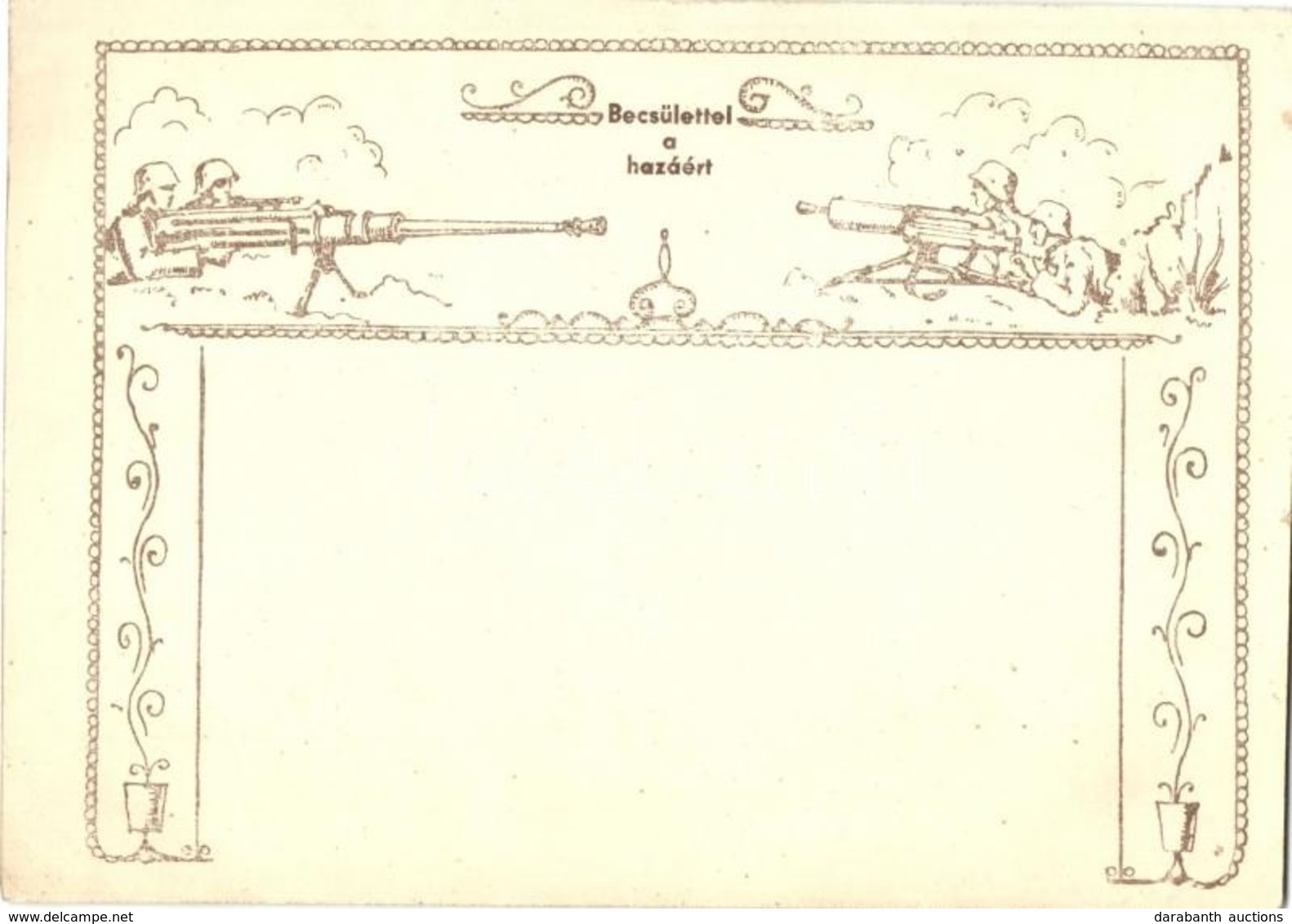 ** T2/T3 Becsülettel A Hazáért! Katonai Művészlap / Hungarian Military Art Postcard - Unclassified