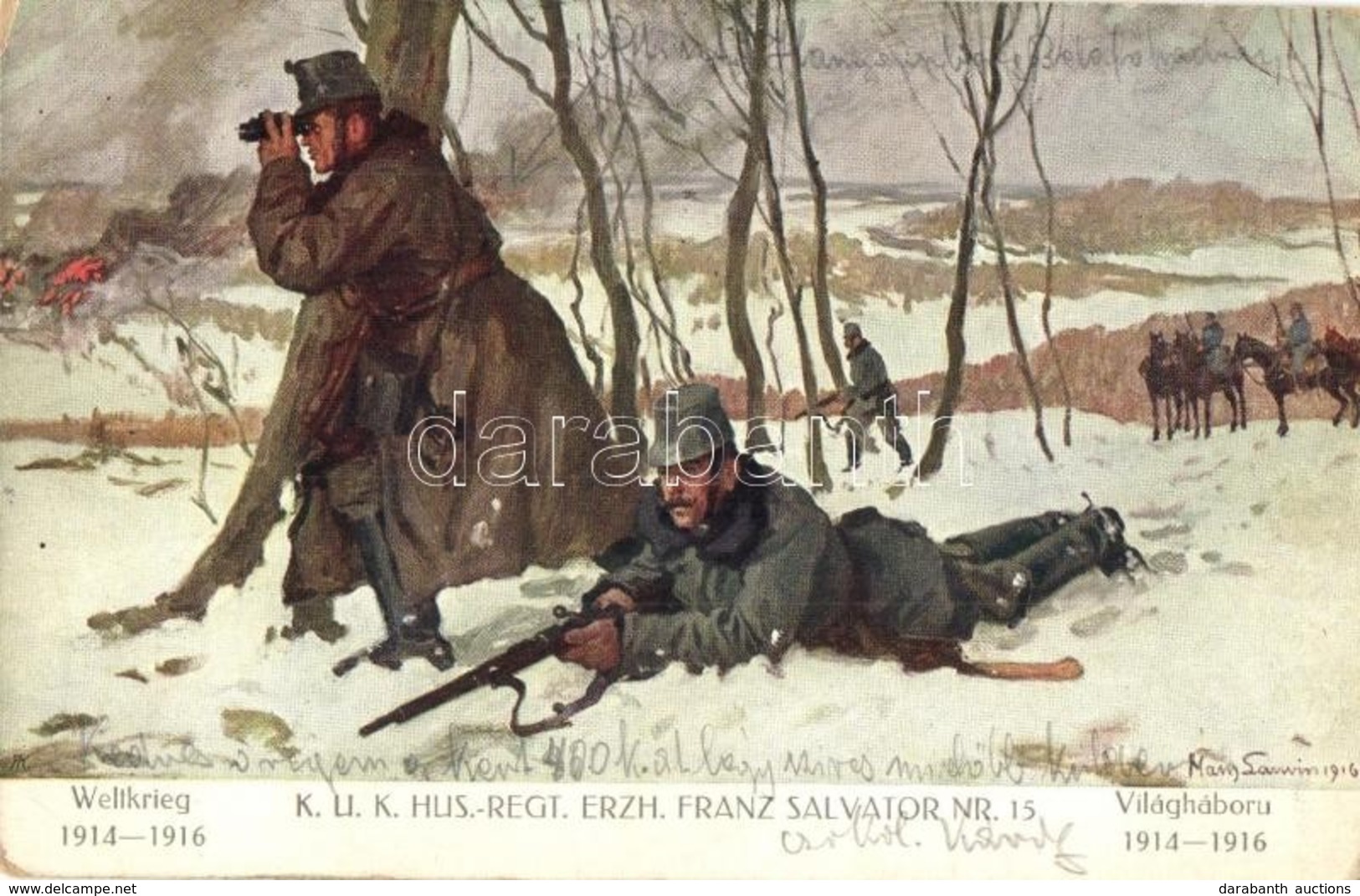 T2/T3 K.u.K. Husaren Regiment Erzherzog Franz Salvator Nr. 15., Világháború 1914-1916 / WWI Austro-Hungarian Military, A - Ohne Zuordnung